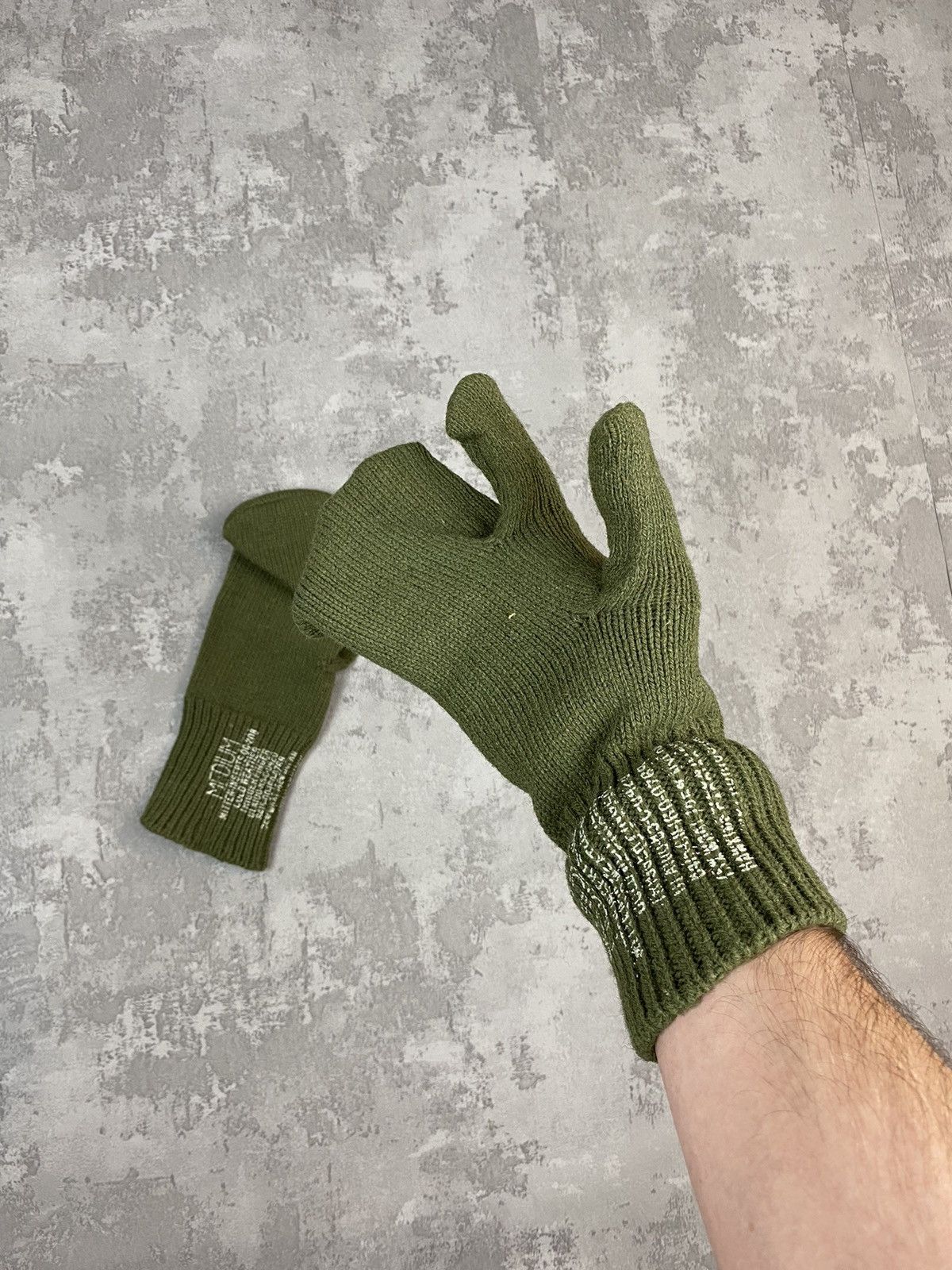 Vintage Vintage Wool Gloves Military Glove Insert Printed Winter USA Size ONE SIZE - 1 Thumbnail