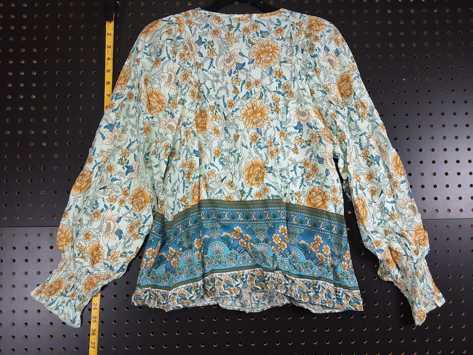 Other ShirtAnna-Kaci Boho Floral Peasant Blouse Mint Teal Medium Size M / US 6-8 / IT 42-44 - 3 Thumbnail