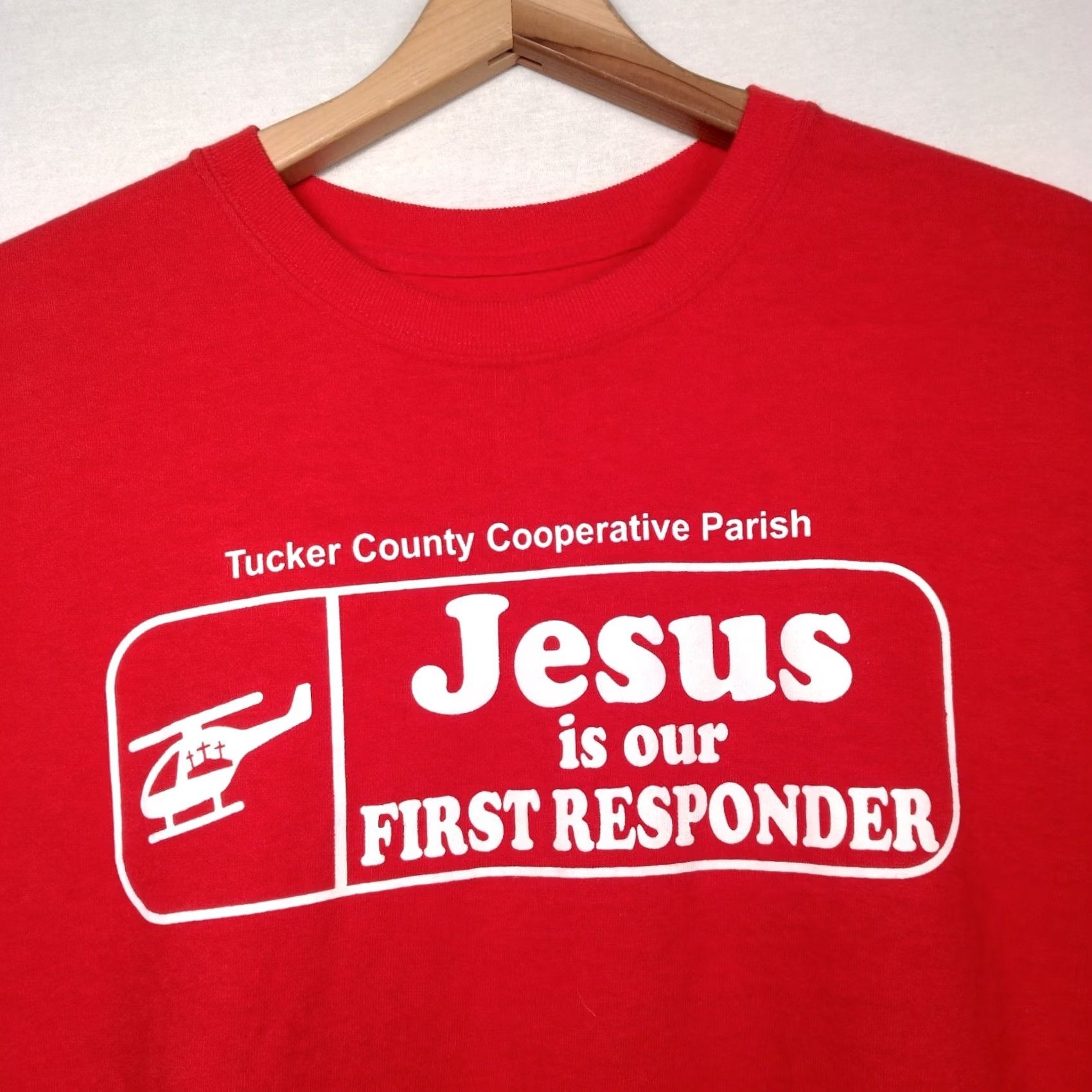 Vintage Jesus Is Our First Responder Shirt M Red Shirt Men Christian Religious Crew Neck Short Sleeve Cotton Blend Size US M / EU 48-50 / 2 - 3 Thumbnail