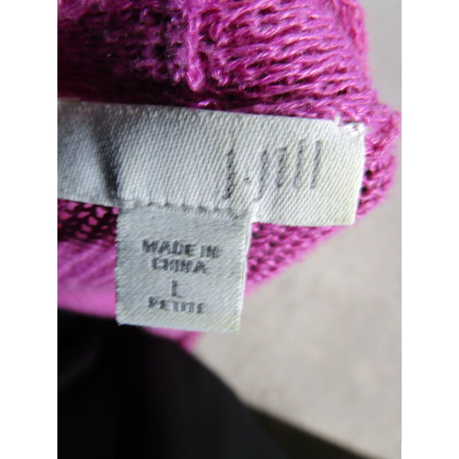 J. Jill VINTAGE J.Jill Open-Knit Sweater Cardigan Womens Large Petite Pink V-Neck Long Sleeve Size L / US 10 / IT 46 - 3 Thumbnail