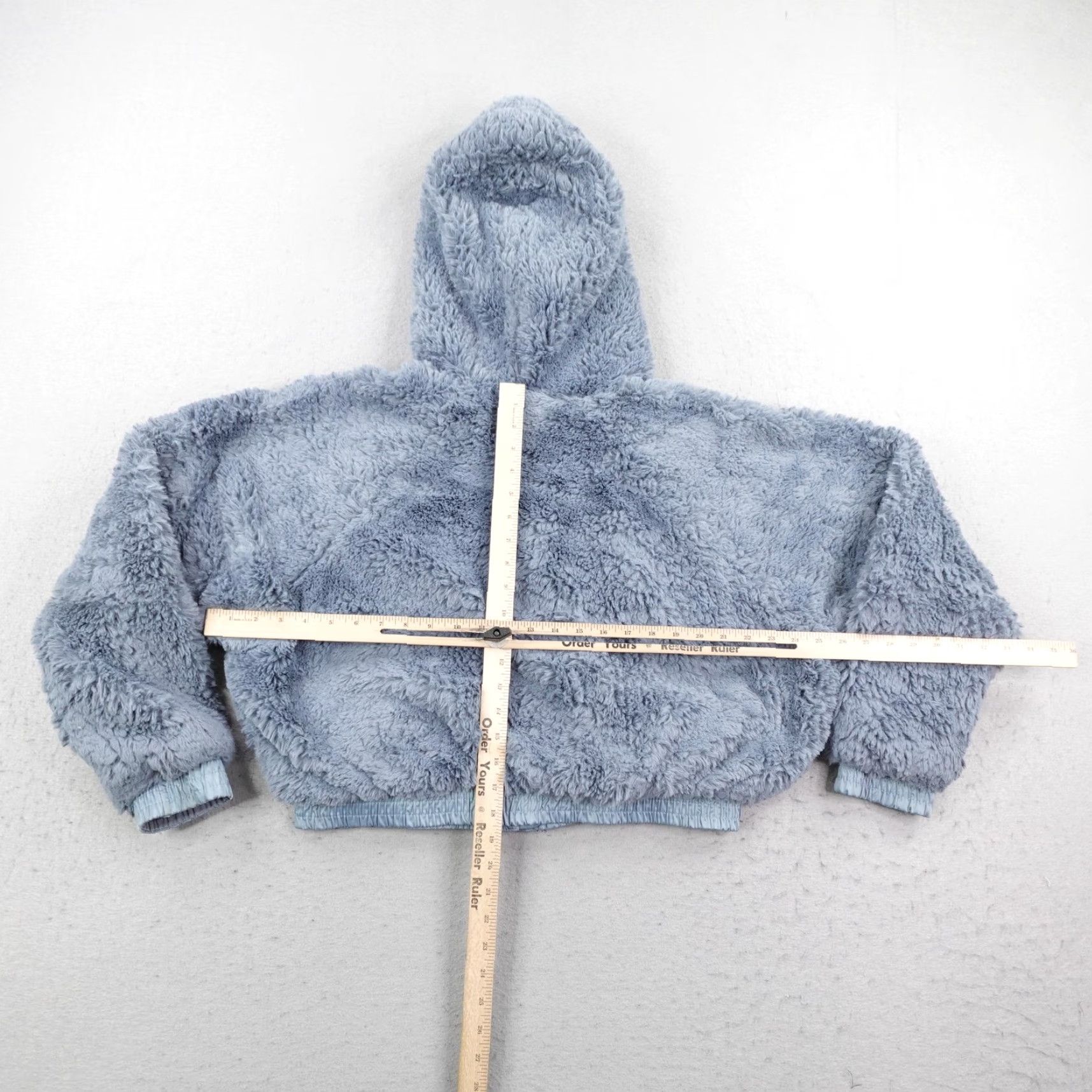 Free People Free People Jacket Womens M/L Blue Hoody Sherpa Fleece Coat Boho Size M / US 6-8 / IT 42-44 - 6 Thumbnail