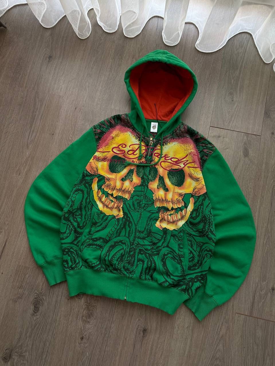Christian Audigier × Ed Hardy × Vintage Vintage Ed Hardy Christian Audigier Green Hoodie Size US S / EU 44-46 / 1 - 23 Thumbnail
