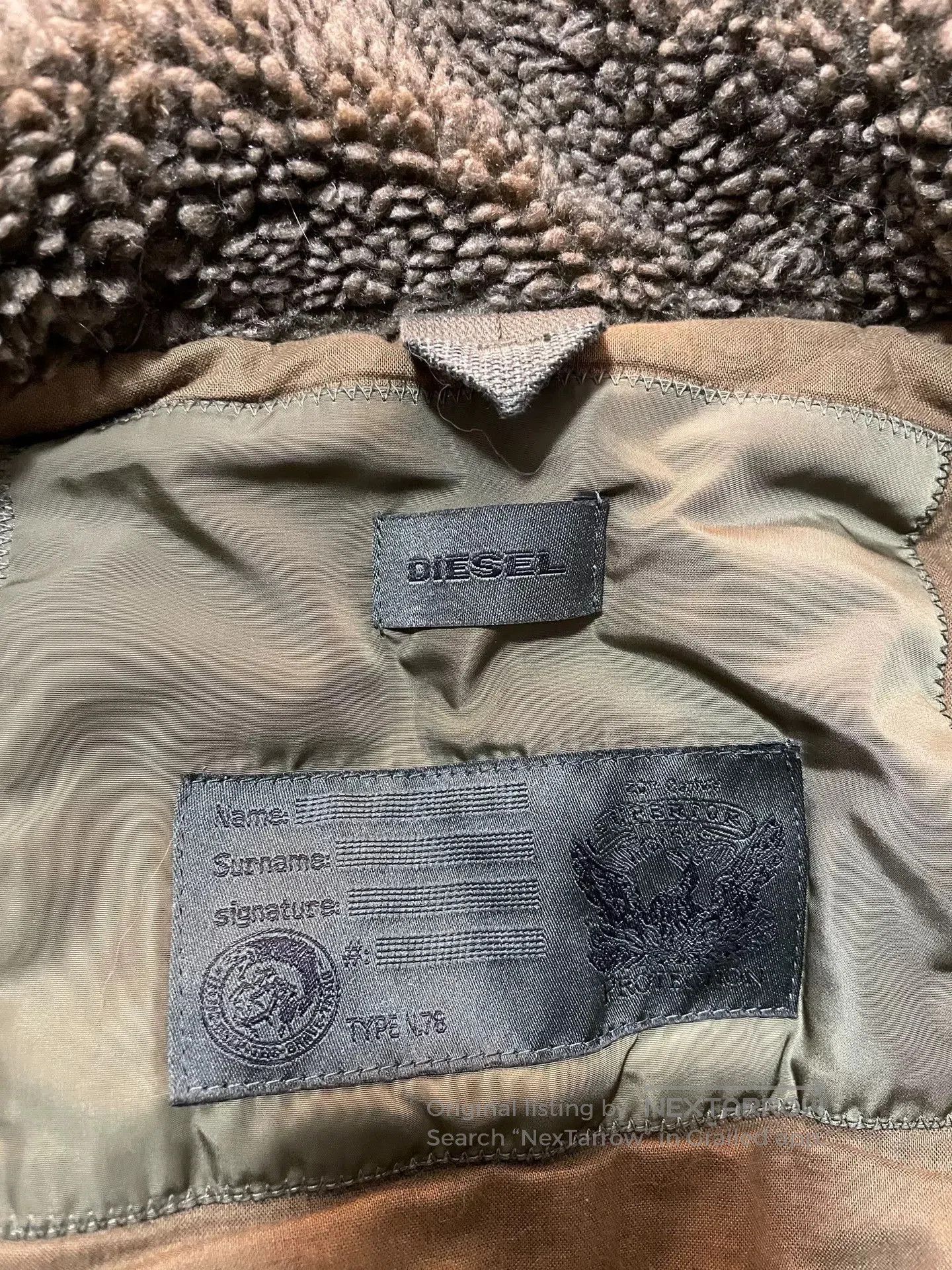 Diesel Diesel Blue Fur Collar Military Coat. Size US L / EU 52-54 / 3 - 3 Thumbnail