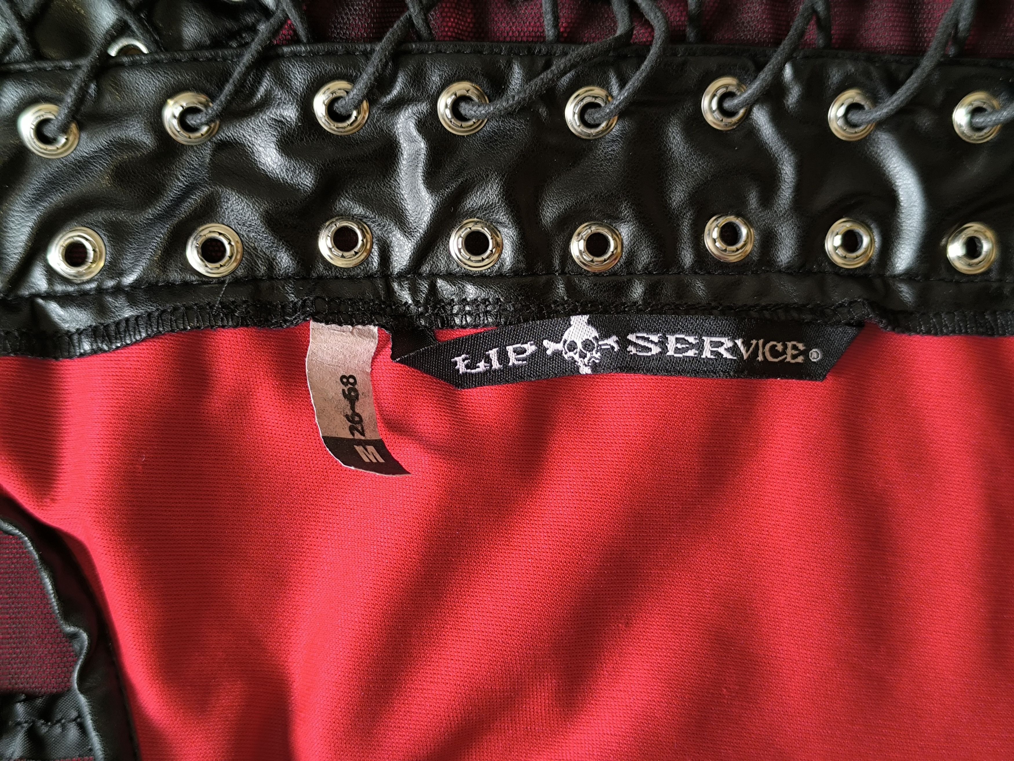 Lip Service VTG Lip Service Y2K Red Black Mesh Bordello Corset Top M Size M / US 6-8 / IT 42-44 - 10 Thumbnail