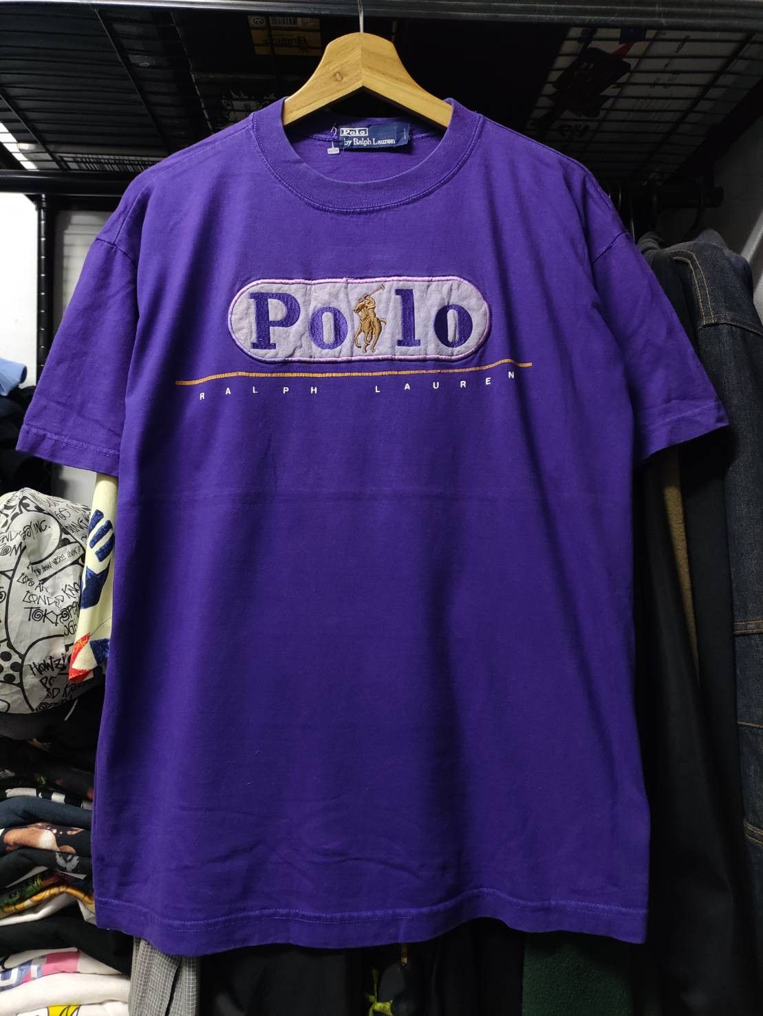 Polo Ralph Lauren Vtg 90's Polo Ralph Lauren Embroidery Pattern Logo T-Shirt Size US L / EU 52-54 / 3 - 2 Thumbnail