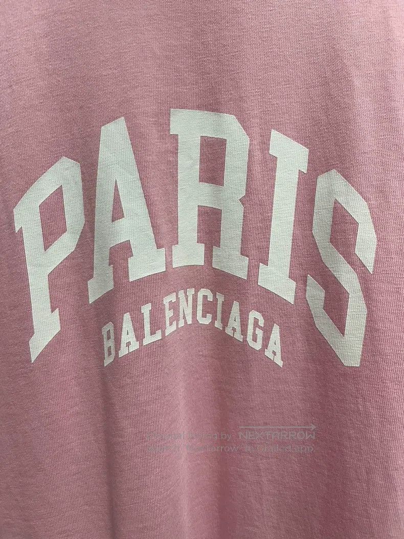 Balenciaga Balenciaga Pink 'Parsi' Slogan Logo Short-Sleeve T-Shirt Size US L / EU 52-54 / 3 - 3 Thumbnail