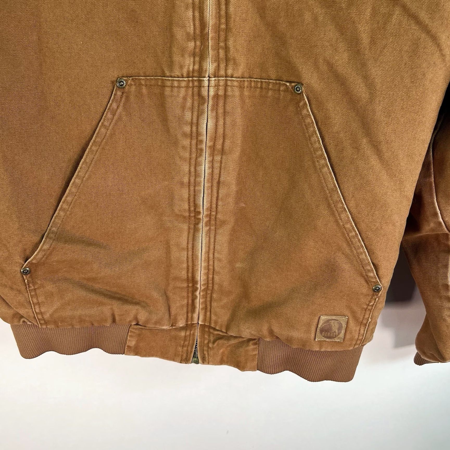 Vintage VINTAGE Berne Hooded Full Zip Duck Chore Coat Jacket Mens L Tan Lined HJ375TBC Size US L / EU 52-54 / 3 - 3 Thumbnail