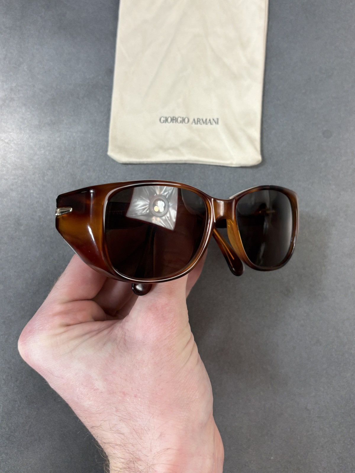 Giorgio Armani 1990s Vintage Giorgio Armani Sunglasses GA835 Tortoise 80s Size ONE SIZE - 15 Thumbnail
