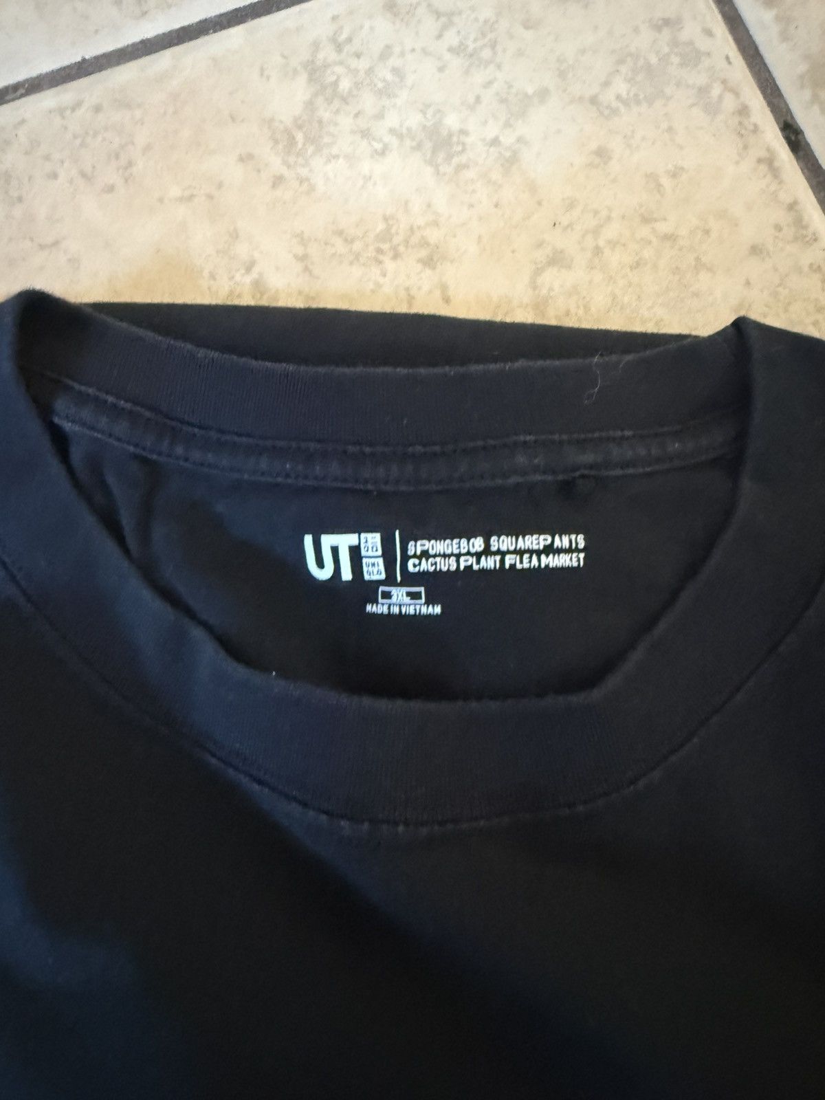 Cactus Plant Flea Market × Uniqlo Uniqlo CPFM SpongeBob I Don’t Need It T Shirt Black Size US XXL / EU 58 / 5 - 3 Thumbnail