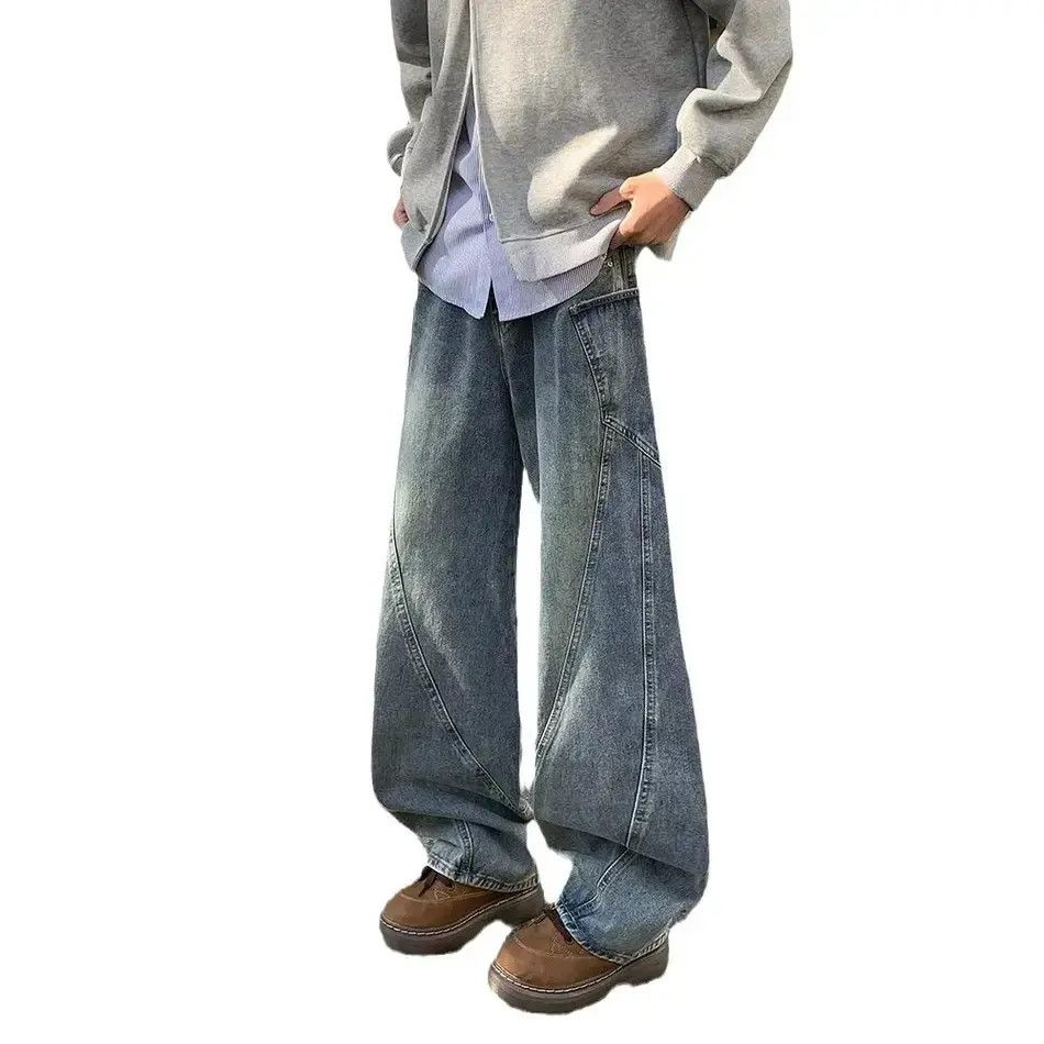 Japanese Brand Retro loose wide leg casual patchwork jeans Size US 32 / EU 48 - 5 Thumbnail