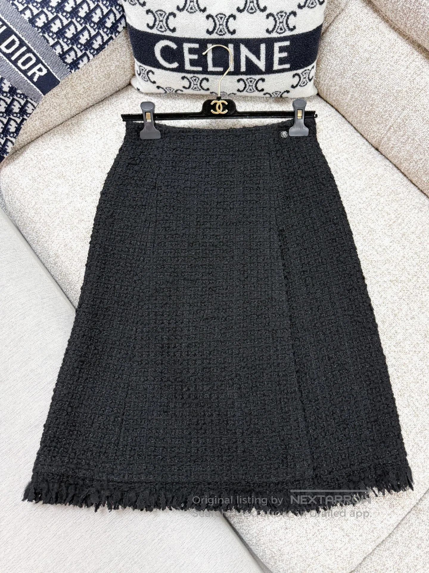 Chanel Chanel Black Woven Mid. Size 35" - 1 Thumbnail