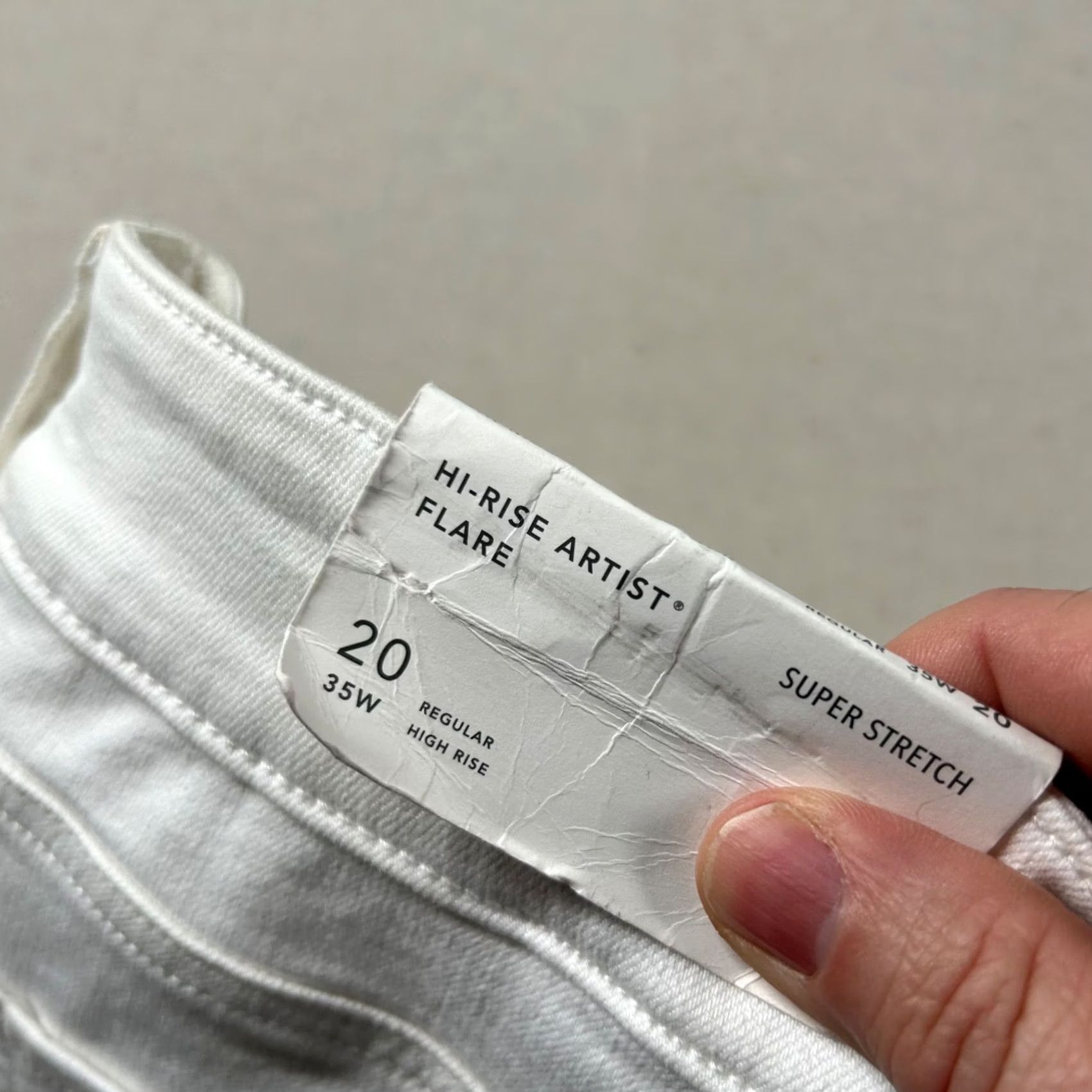 American Eagle Outfitters American Eagle Womens 20 Reg Hi-Rise Artist Flare Bell Bottom Jeans Disco White Size 26" / US 2 / IT 38 - 6 Thumbnail