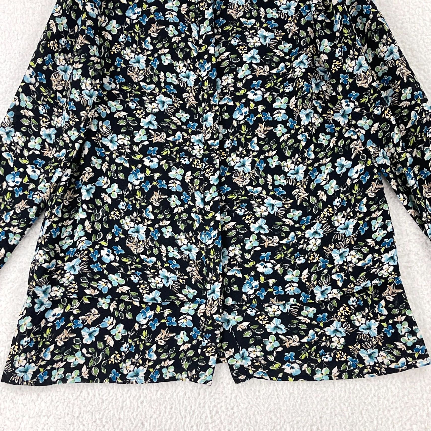 J. Jill J. Jill Black Floral Button-Up Shirt Womens Small Long Sleeve Collared Casual Size S / US 4 / IT 40 - 5 Thumbnail