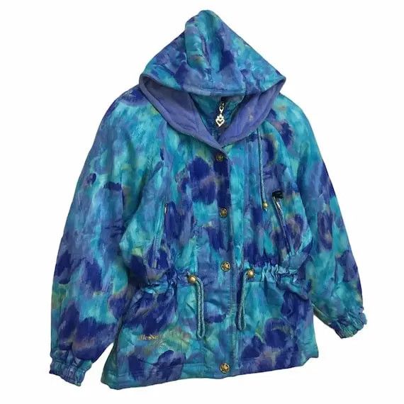 Ellesse Vtg 90' ELLESSE PERUGIA ITALY AOP Ski Winter Jacket Coat Size L / US 10 / IT 46 - 1 Thumbnail