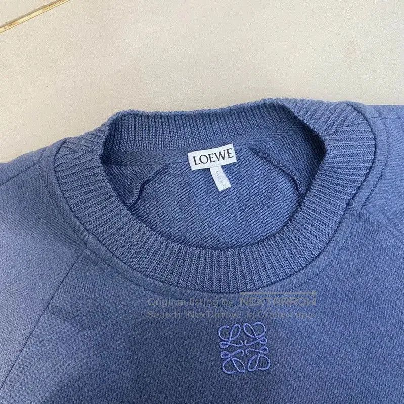 Loewe Loewe Blue Cotton Cropped Long Sleeve Sweatshirt . Size XS / US 0-2 / IT 36-38 - 9 Thumbnail