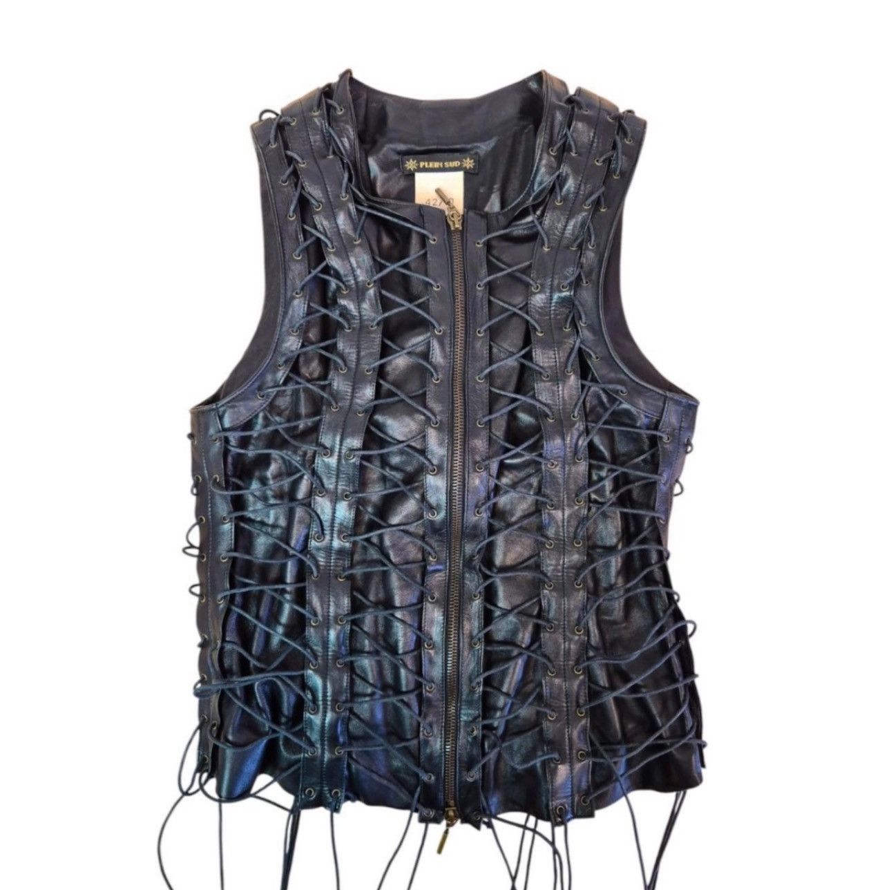 Plein Sud AW 2002 Lace-Up Leather Vest
