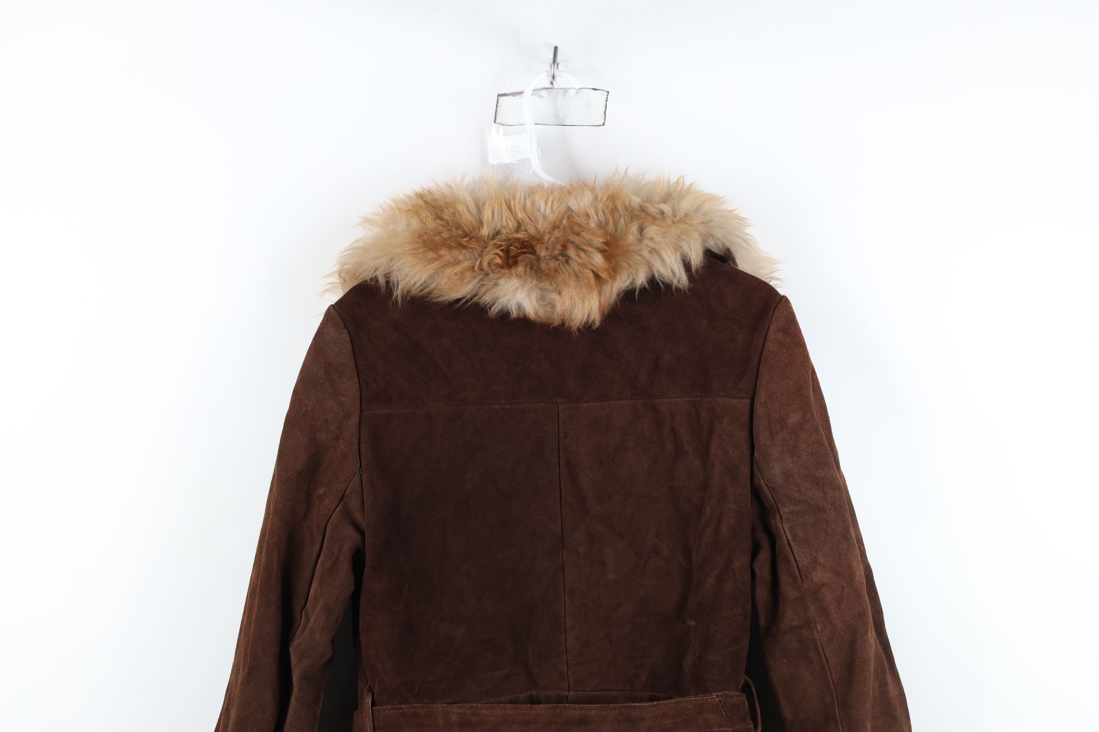 Vintage Vintage 60s Heavyweight Shearling Leather Belted Jacket Size L / US 10 / IT 46 - 13 Thumbnail