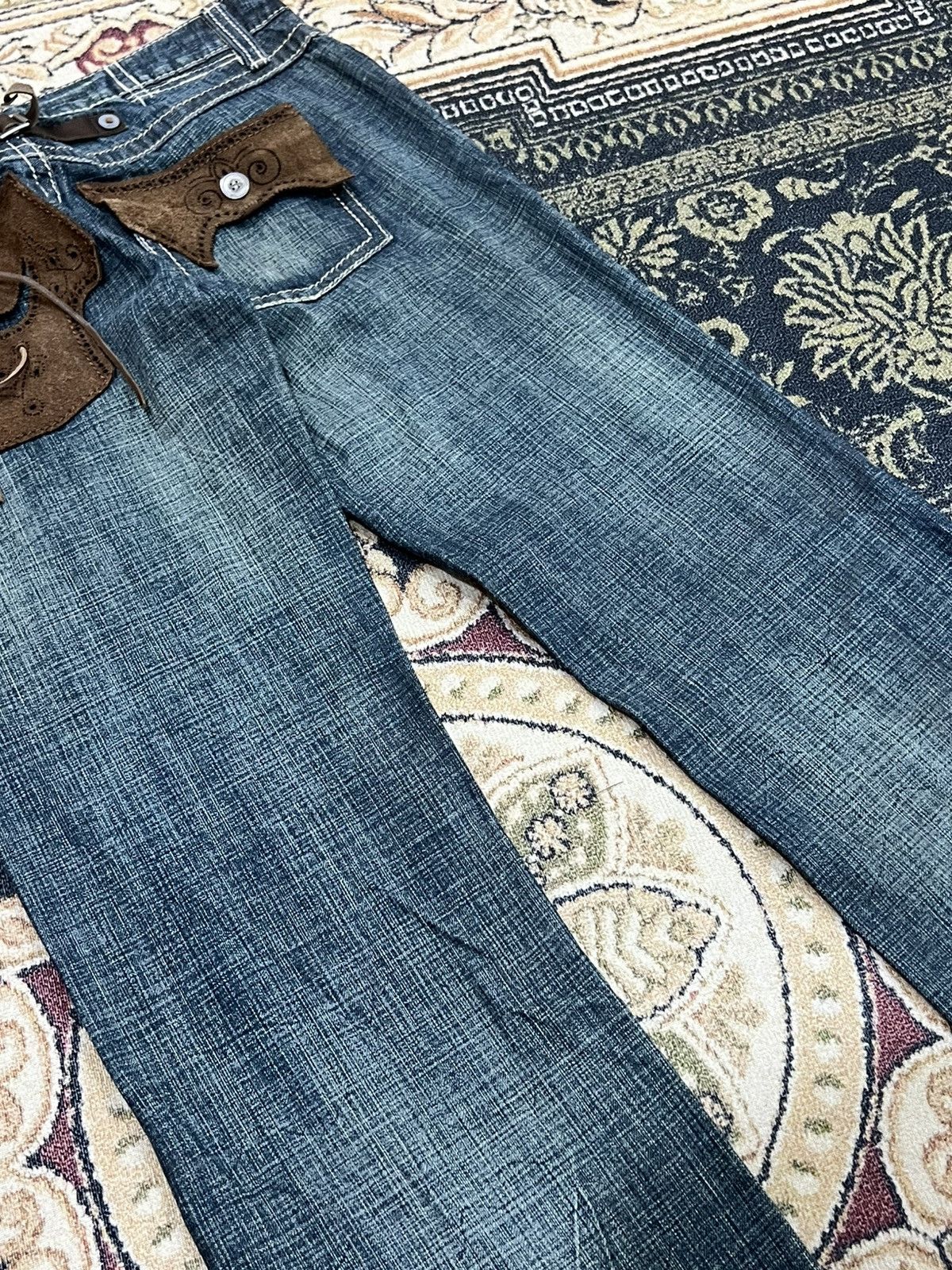 Marithe + Francois Girbaud Marithe Francois Girbaud Denim Suede Leather Cowboy Pocket Size 30" / US 8 / IT 44 - 16 Thumbnail