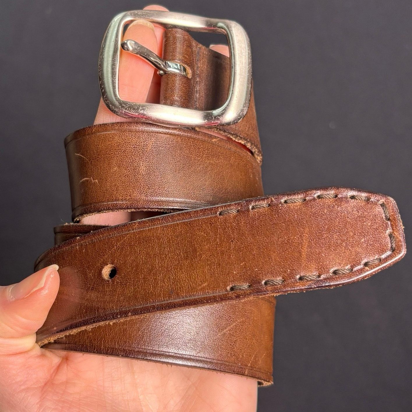 Other Brown & Silver Classic Men’s Belt Size ONE SIZE - 3 Thumbnail