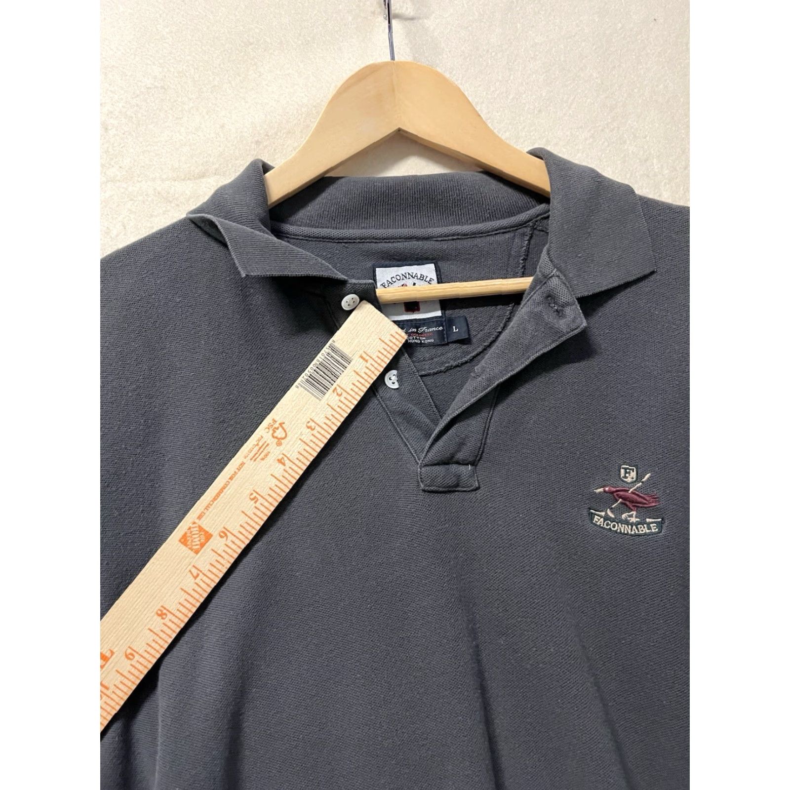 Faconnable VINTAGE Façonnable Long Sleeve Polo Pullover Gray Large Men Mens 90s Collared Shirt Size US L / EU 52-54 / 3 - 7 Thumbnail