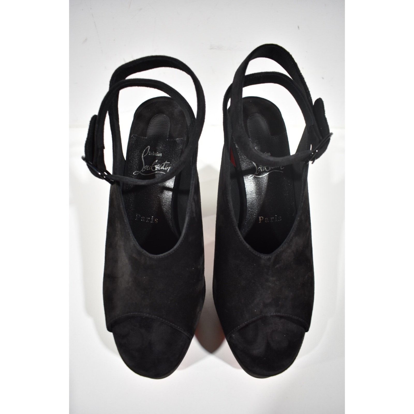 Christian Louboutin Movida Irina 130 Black Platform Sandal Block Heel Pump 40 Size US 10 / IT 40 - 8 Thumbnail