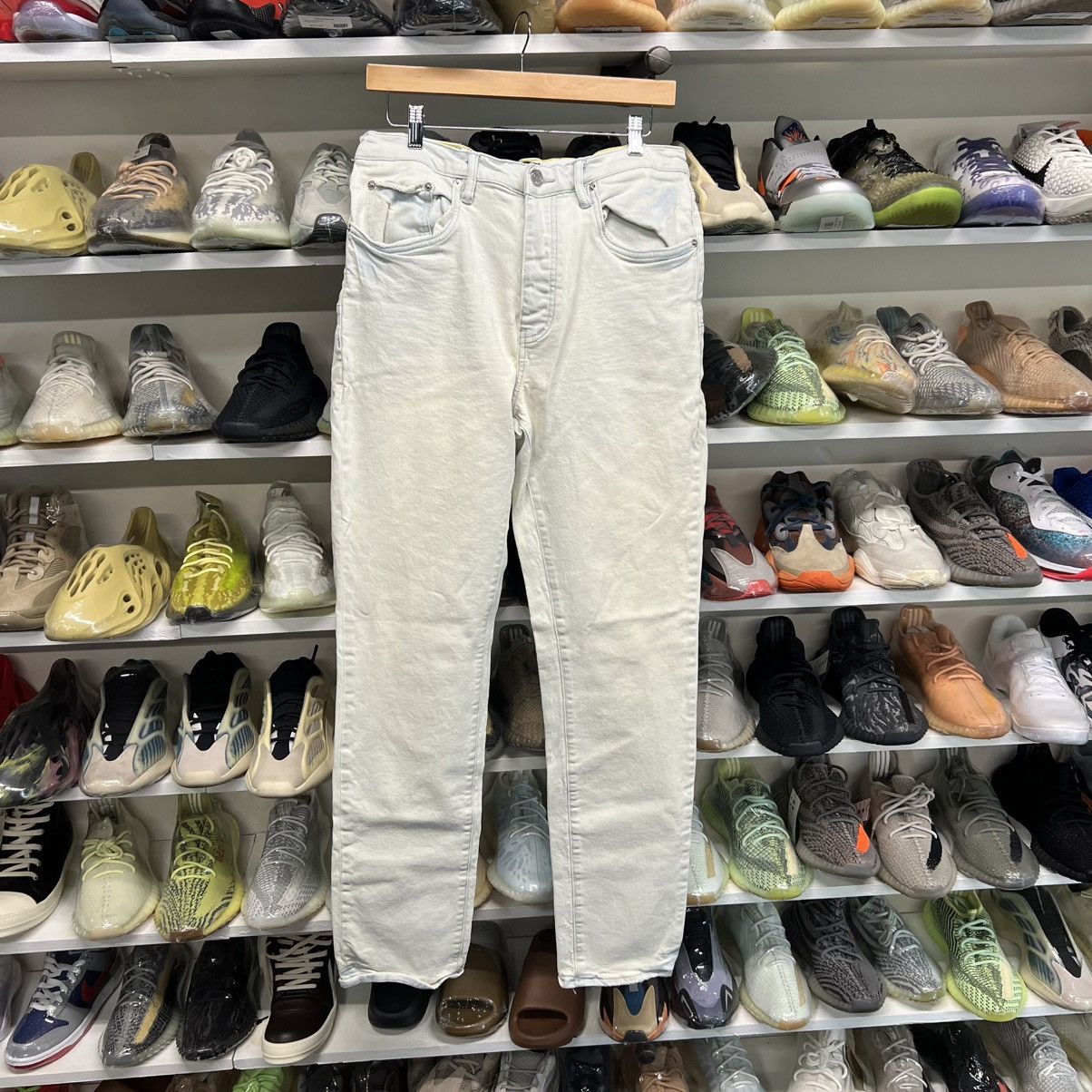 Purple Brand Purple Brand Mid Rise Straight Jeans Faded Icy Light Indigo Size US 34 / EU 50 - 1 Thumbnail