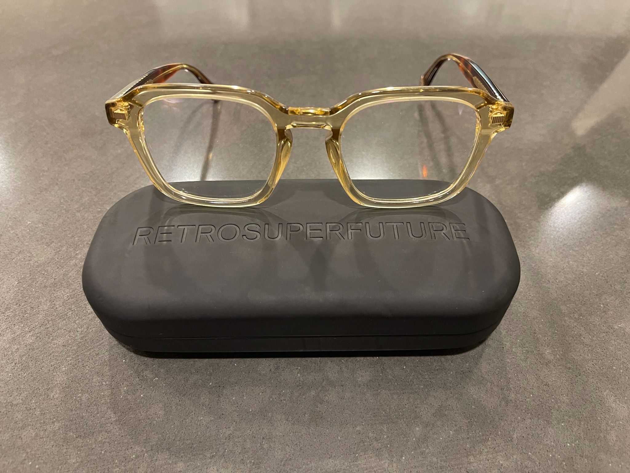 Retrosuperfuture Retrosuperfuture Yellow Tortoise Eyeglasses w/ Case Size ONE SIZE - 1 Thumbnail