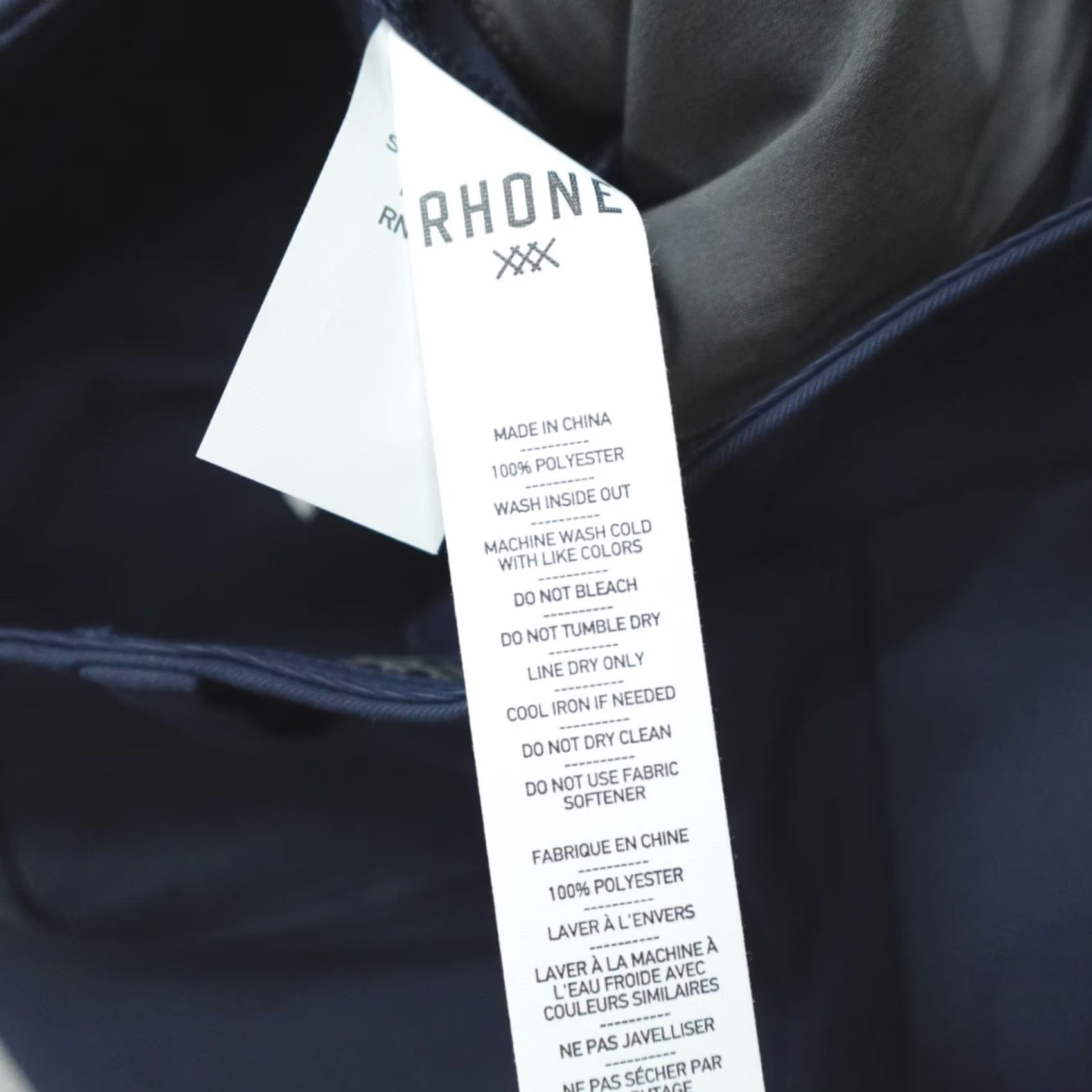 Rhone Rhone Gotham Slim Fit Stretch Pants Men’s 28x32 Navy DWR Twill Woven 58 Size US 28 / EU 44 - 3 Thumbnail