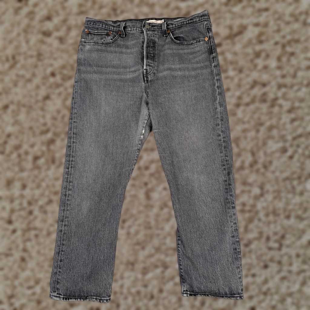 Levi's Levi's Premium Jeans Womens 32 Black Denim Big E Wedgie Straight Button 32x25 Size 24" / US 00 / IT 34 - 1 Thumbnail