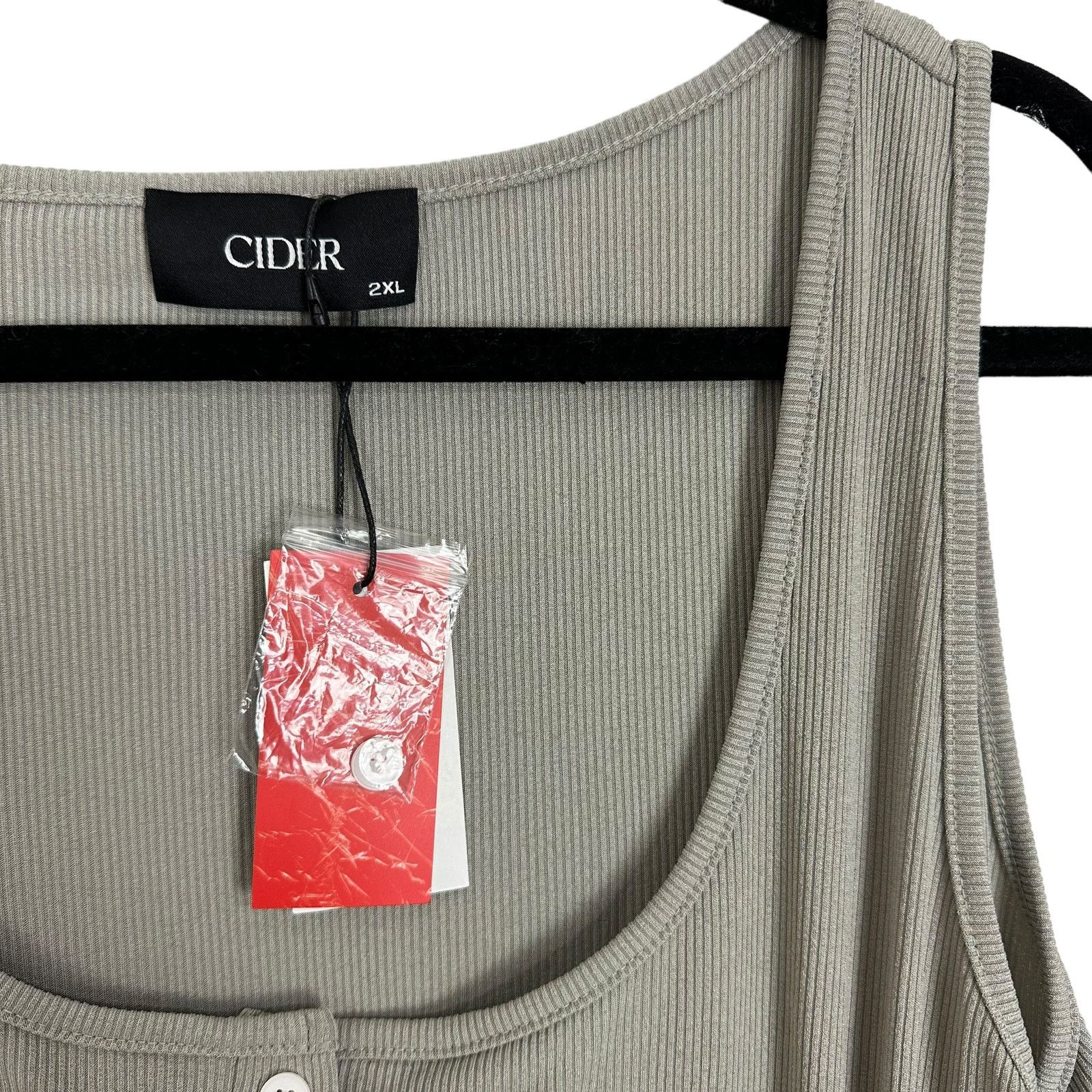Cider NWT Cider Grey Ruched Bodycon Ribbed Midi Dress Size 2XL Size XXL / US 16-18 / IT 52-54 - 3 Thumbnail