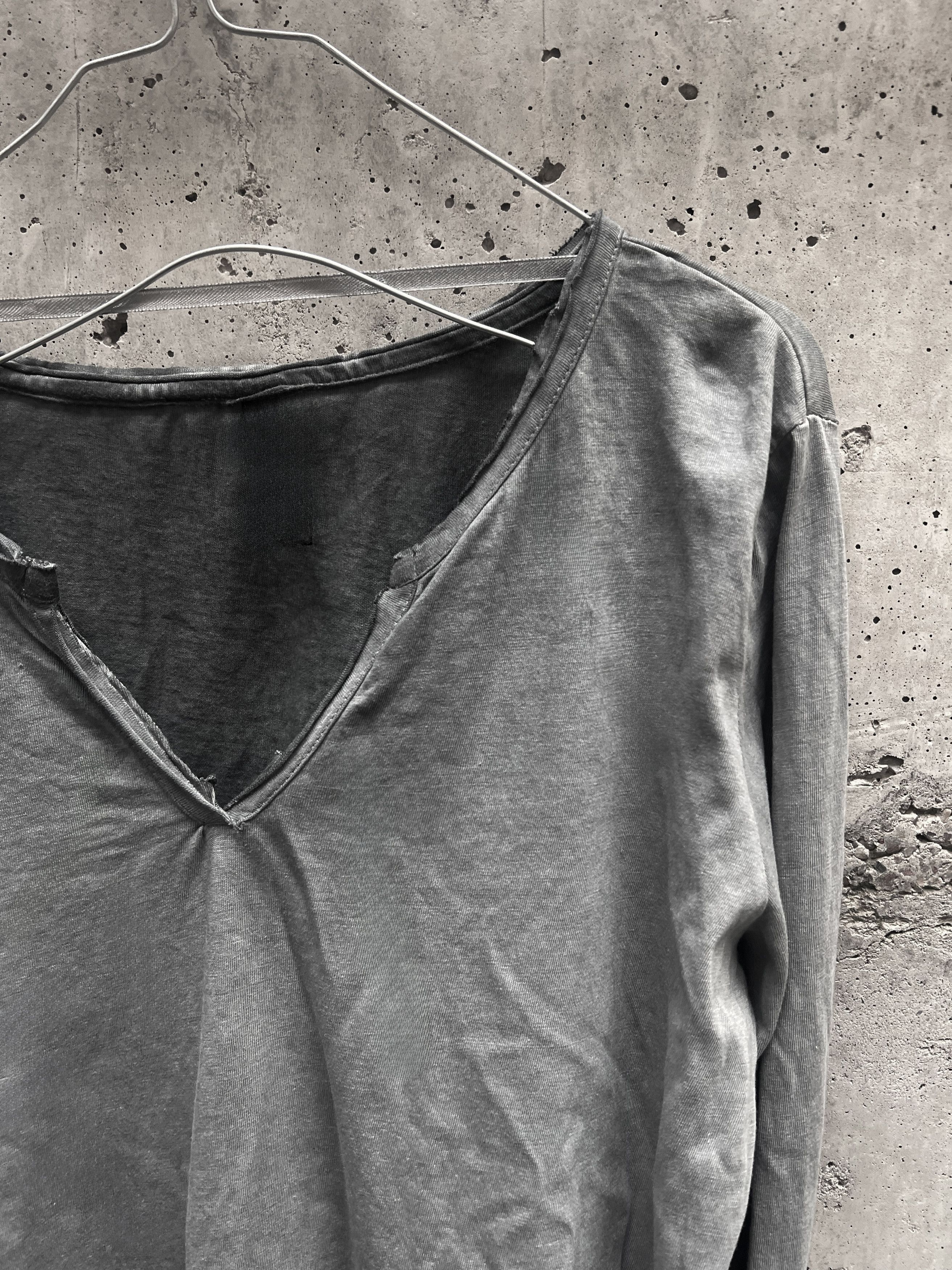 Japanese Brand Grey Washed Long Sleeve Minimal Avant Top Size M / US 6-8 / IT 42-44 - 3 Thumbnail