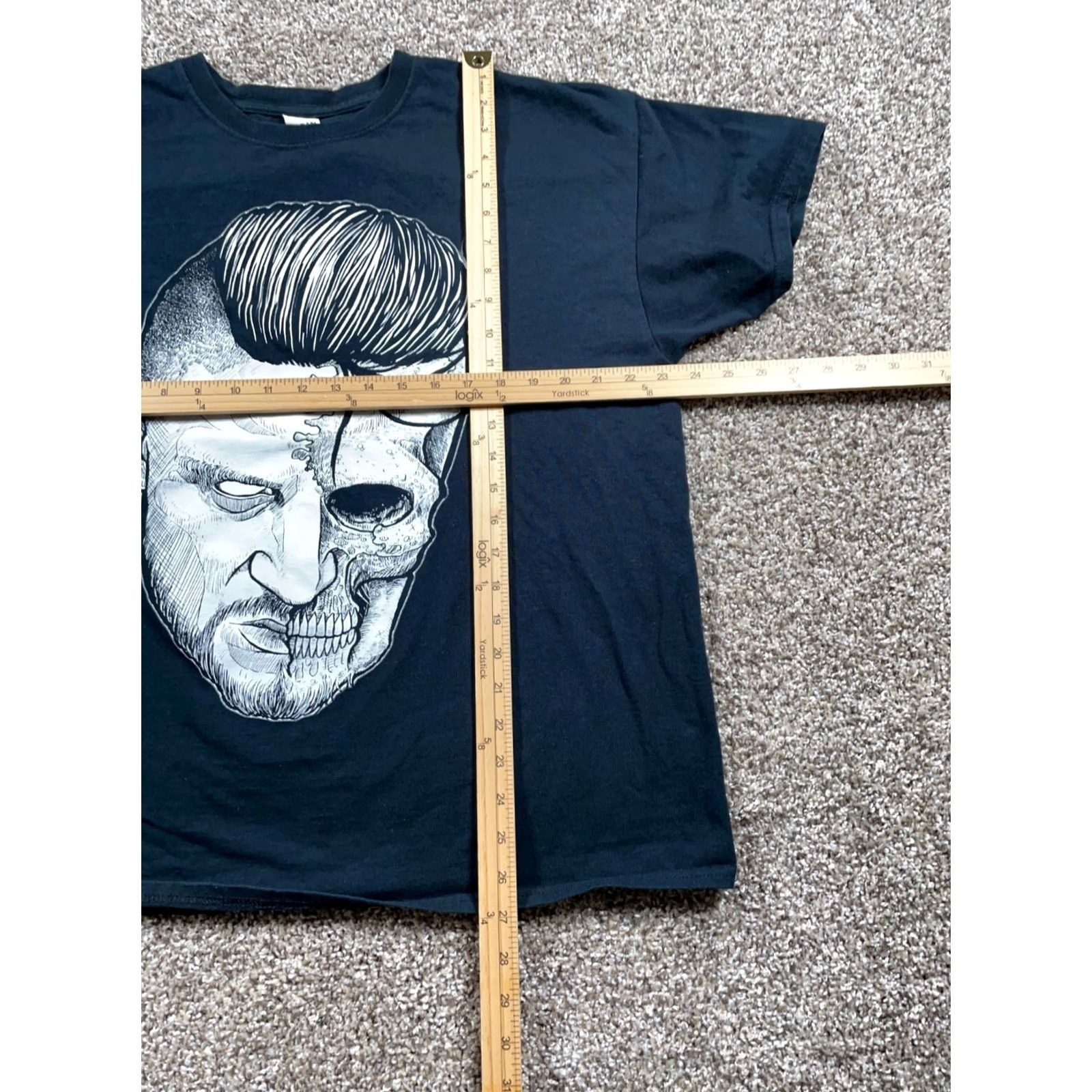 Gildan Young Wicked Face Print T-Shirt Adult XL Black Gildan Shirt Men Graphic Print Horror Hip Hop Music 90s Decade Halloween Party Mens Size US XL / EU 56 / 4 - 5 Thumbnail