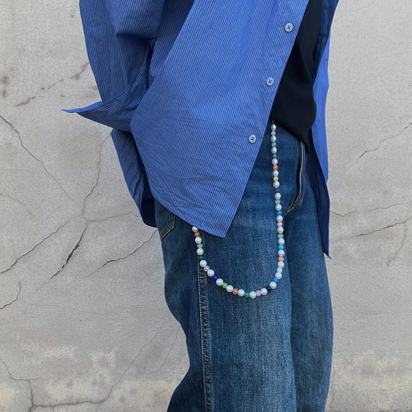 Jewelry Pearl Pants Chain – Cleanfit Y2K Waist Accessory Size ONE SIZE - 5 Thumbnail