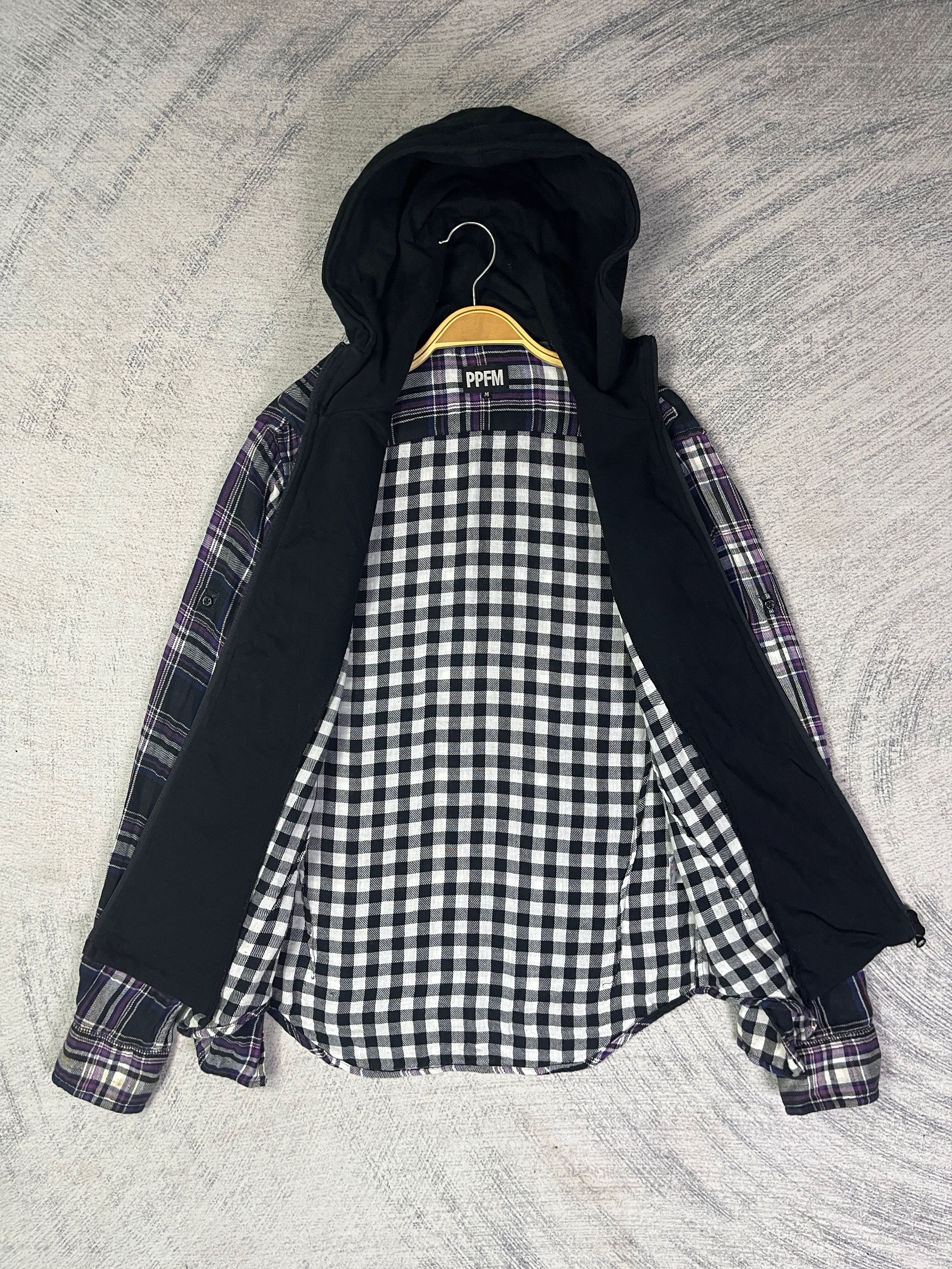 Japanese Brand PPFM Checkered Shirt Button Up Hoodie Size M / US 6-8 / IT 42-44 - 8 Thumbnail