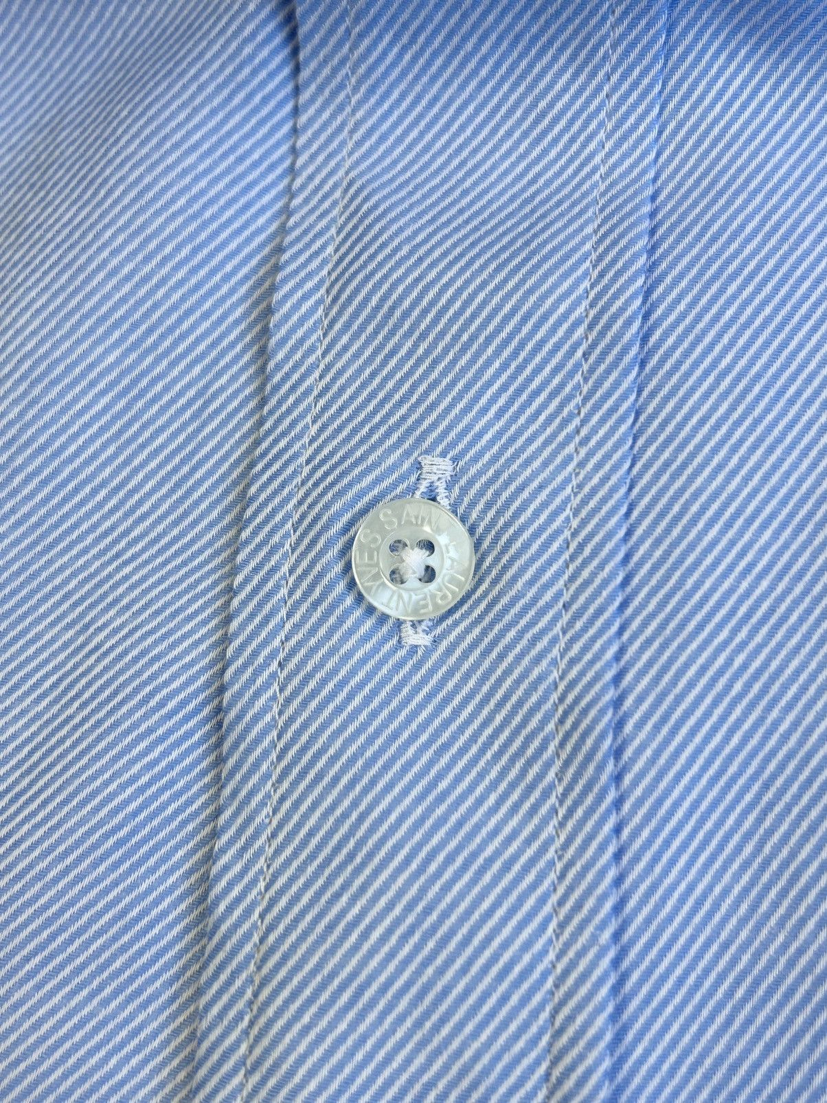 Yves Saint Laurent Yves Saint Laurent Blue Striped Button-Up Shirt Vintage XXL Size US XXL / EU 58 / 5 - 18 Thumbnail