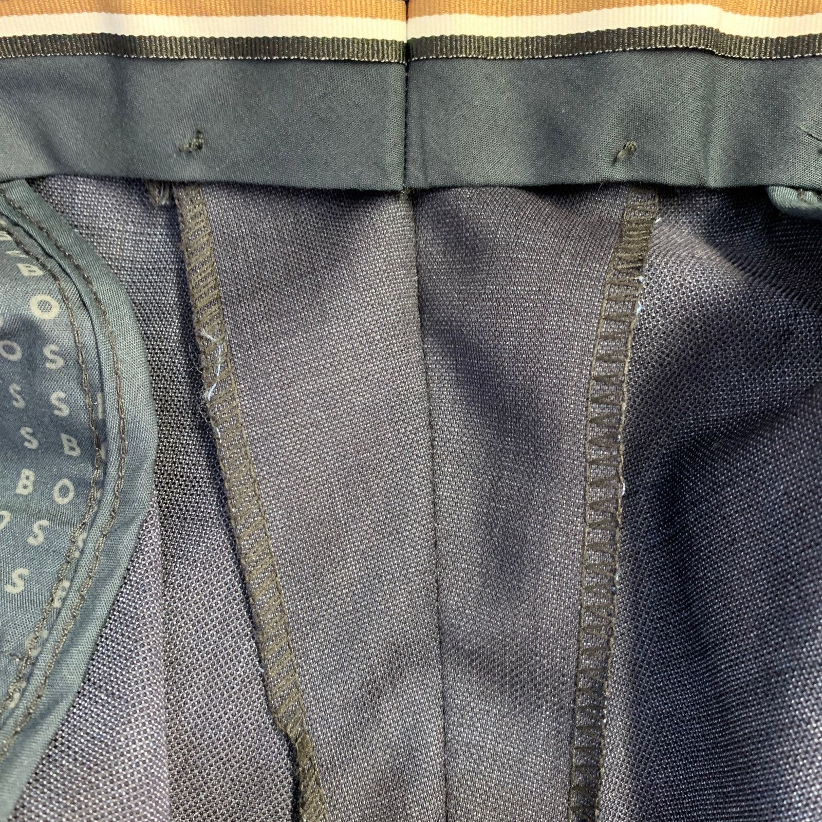 Hugo Boss HUGO BOSS Navy Virgin Wool Blend Flat Front Dress Pants Size 46R - 5 Thumbnail
