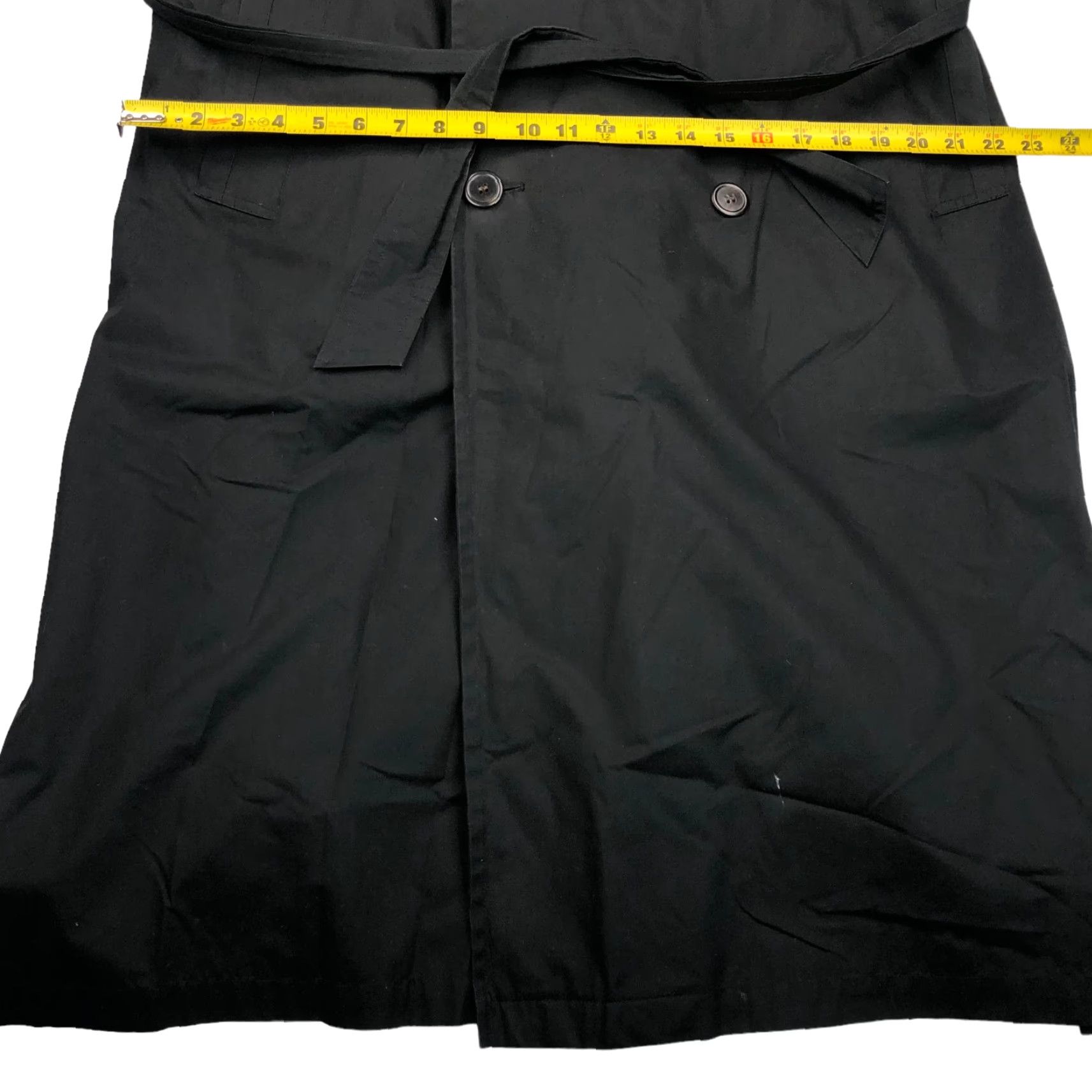 Vintage Sanyo Women's Coat Double-Breasted Belted Black MEDIUM Size M / US 6-8 / IT 42-44 - 6 Thumbnail