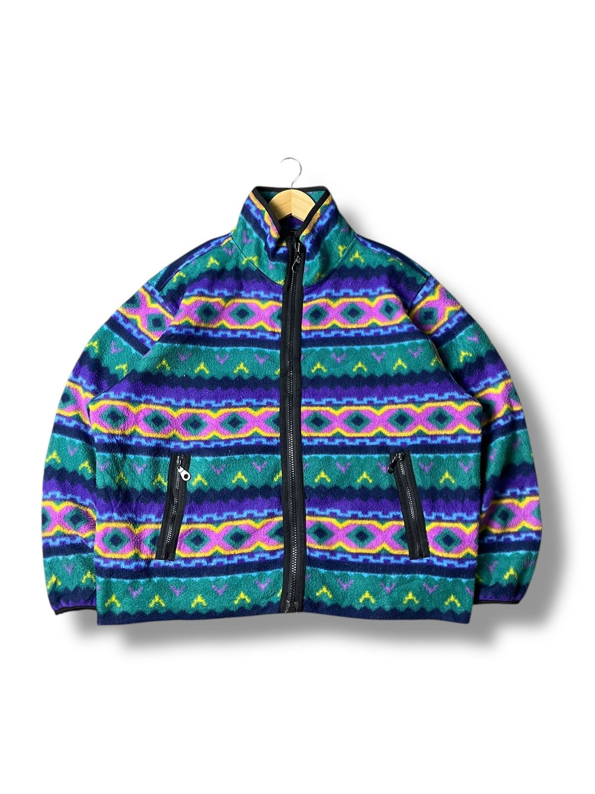 Japanese Brand × Vintage Great Heaven Sunbody Abstract Pattern Fleece Jacket (110) Size US L / EU 52-54 / 3 - 1 Thumbnail