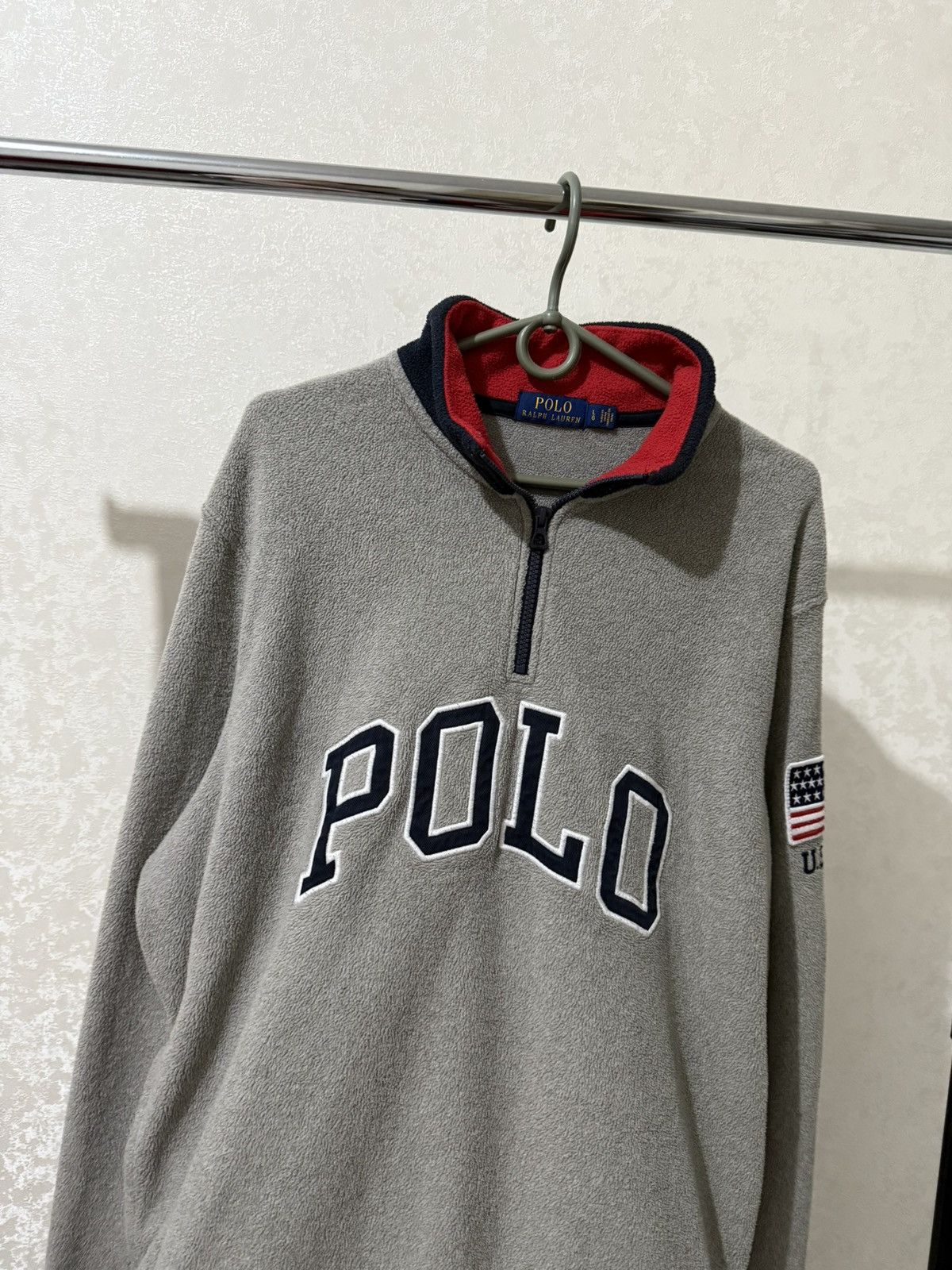 Polo Ralph Lauren POLO RALPH LAUREN USA FLEECE KNIT 1/4 ZIP SWEATSHIRT MEN Y2K Size US L / EU 52-54 / 3 - 3 Thumbnail
