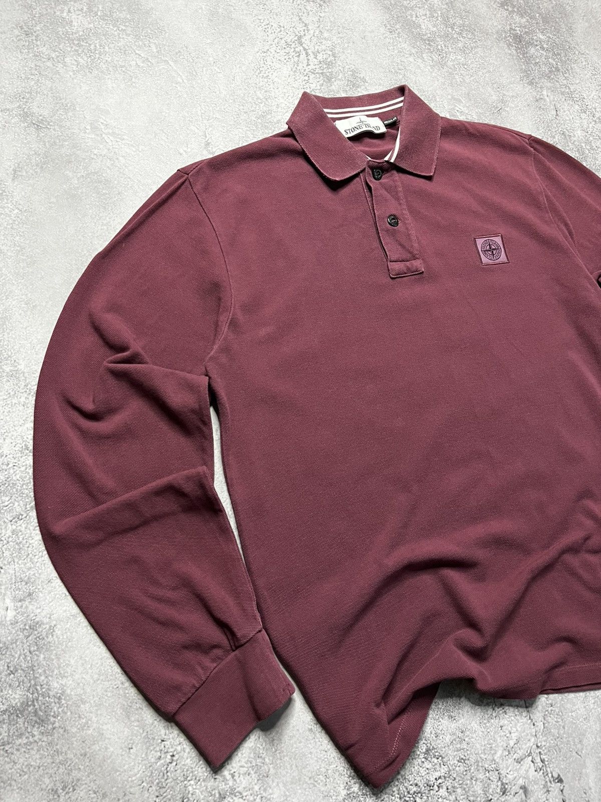 Stone Island Stone Island Long Sleeve Polo Patch Program Burgundy Men’s S Size US S / EU 44-46 / 1 - 2 Thumbnail