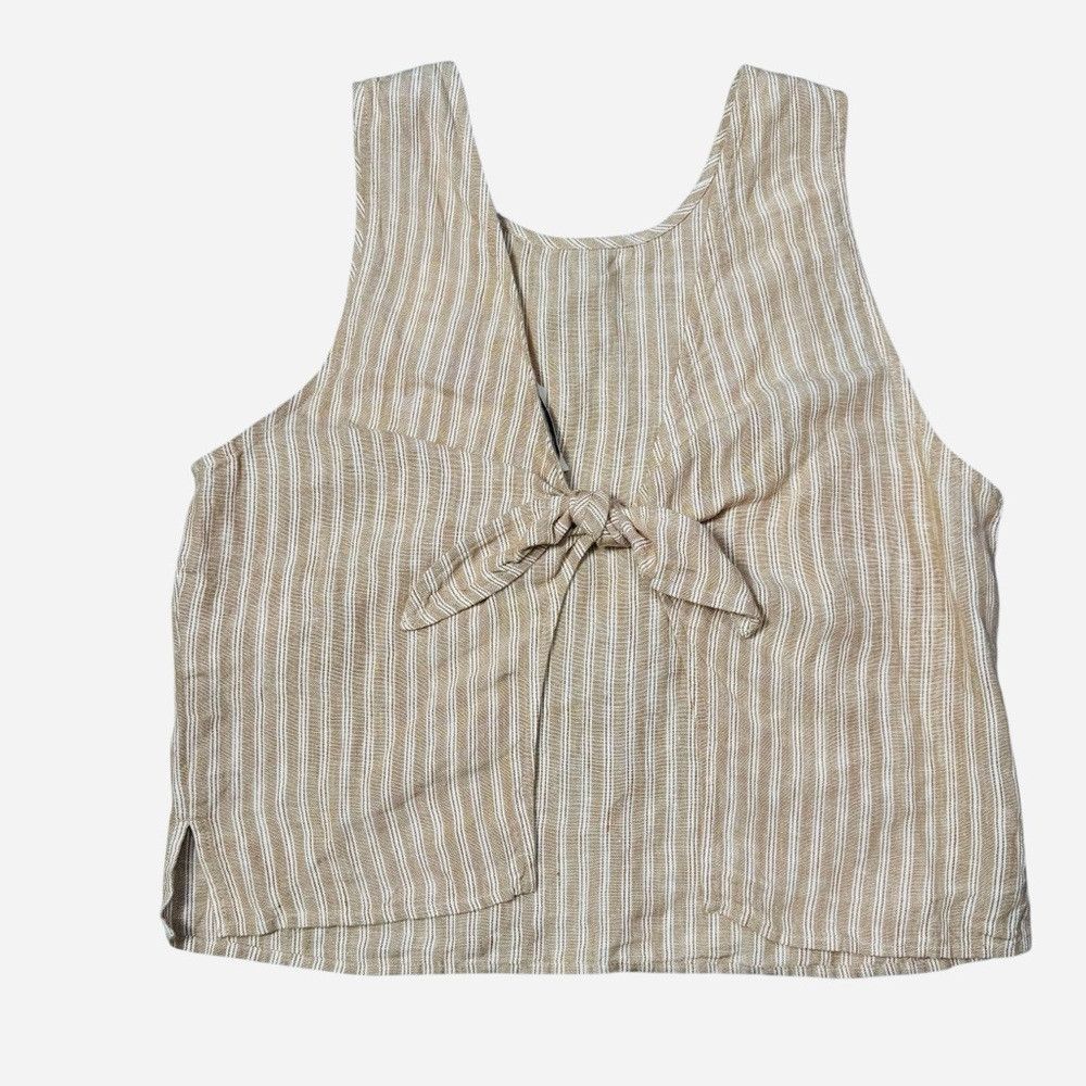 Madewell NWT New $98 Madewell Scoop Neck Tie Back Linen Tank Size 10 Size L / US 10 / IT 46 - 4 Thumbnail