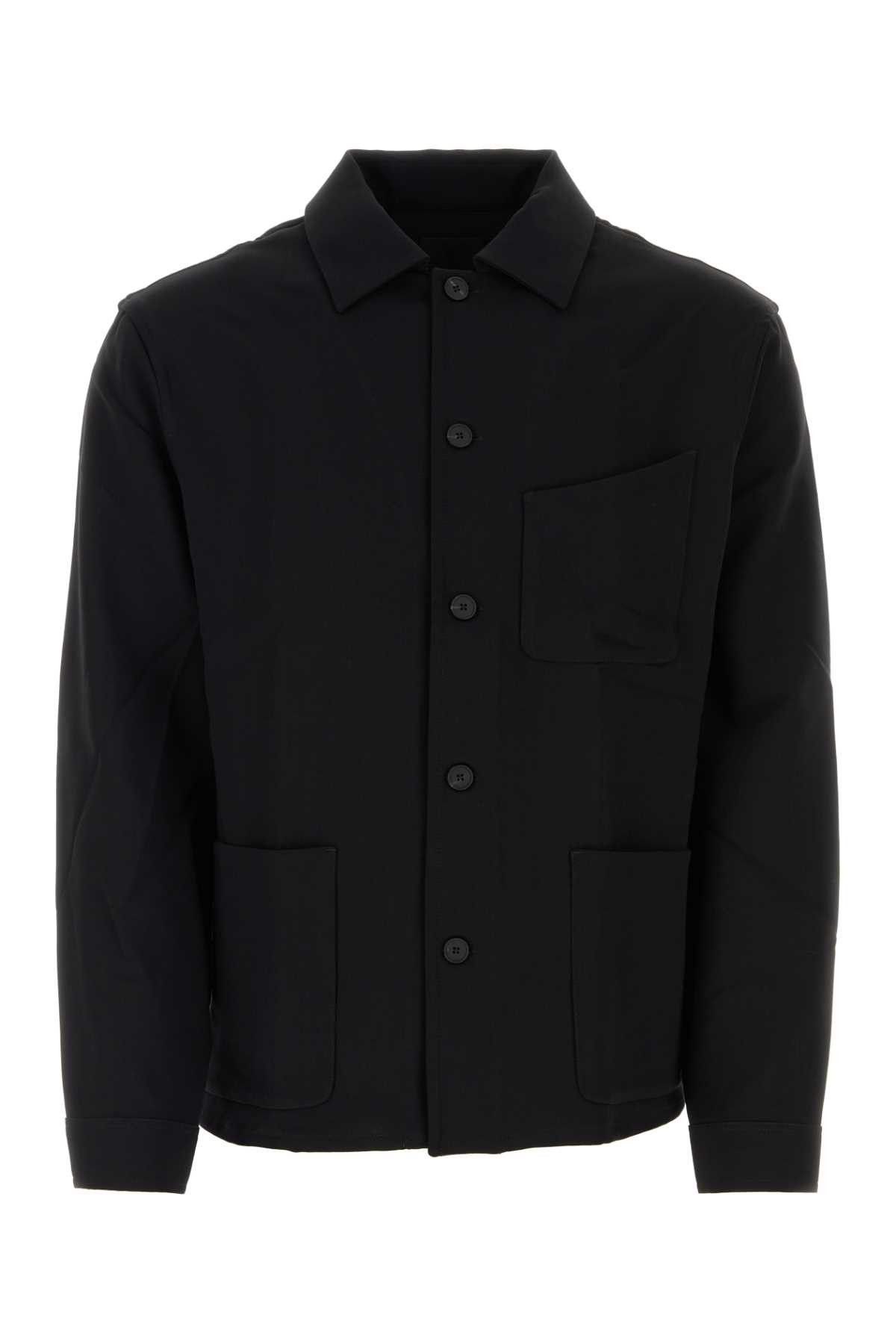 Givenchy Black Wool Blend Shirt Size US M / EU 48-50 / 2 - 1 Thumbnail