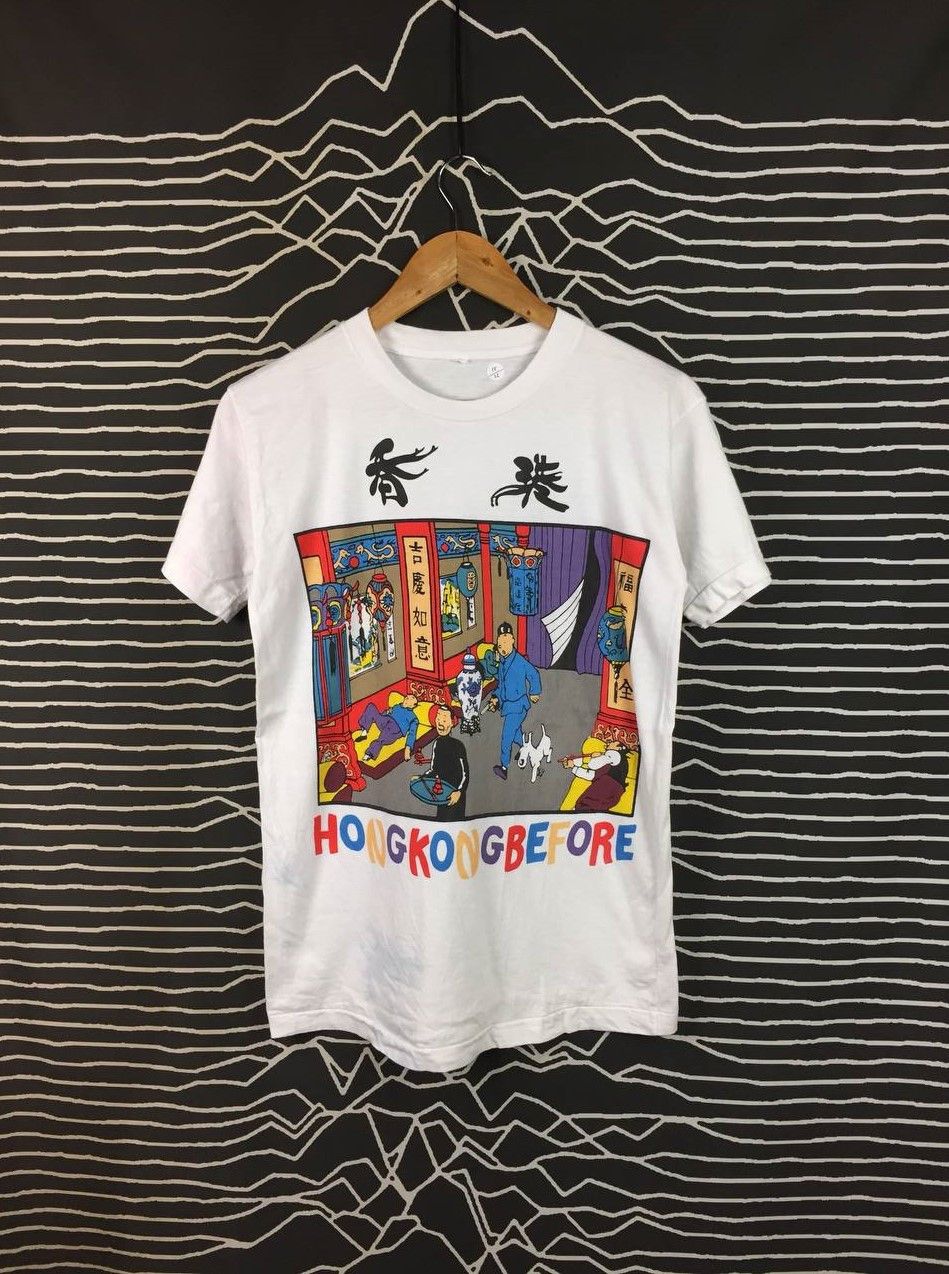 Vintage Vtg Hong Kong Before Inspired Tintin The Blue Lotus Art Tee Size US S / EU 44-46 / 1 - 2 Thumbnail