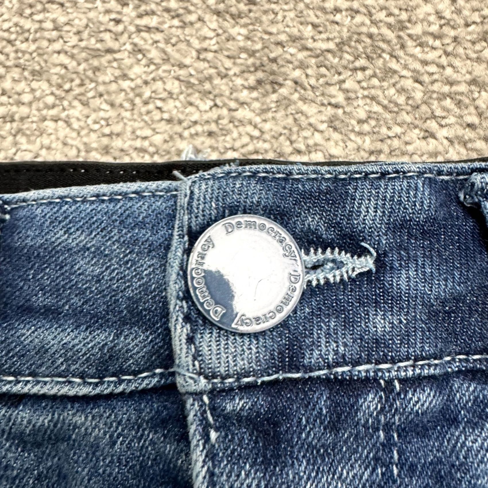 Vintage Democracy AB technology Jeans Women 6 Blue Medium Wash Straight Leg Denim Pants 5-Pocket Regular Rise Size 28" / US 6 / IT 42 - 4 Thumbnail