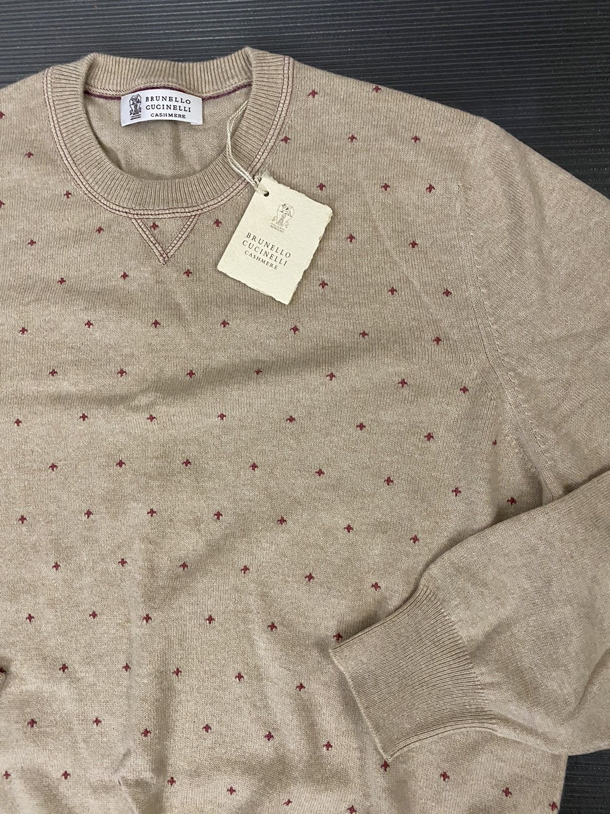 Brunello Cucinelli Brunello Cucinelli 🇮🇹 malt hand knit + cashmere crew 52 NWT Size US L / EU 52-54 / 3 - 7 Thumbnail