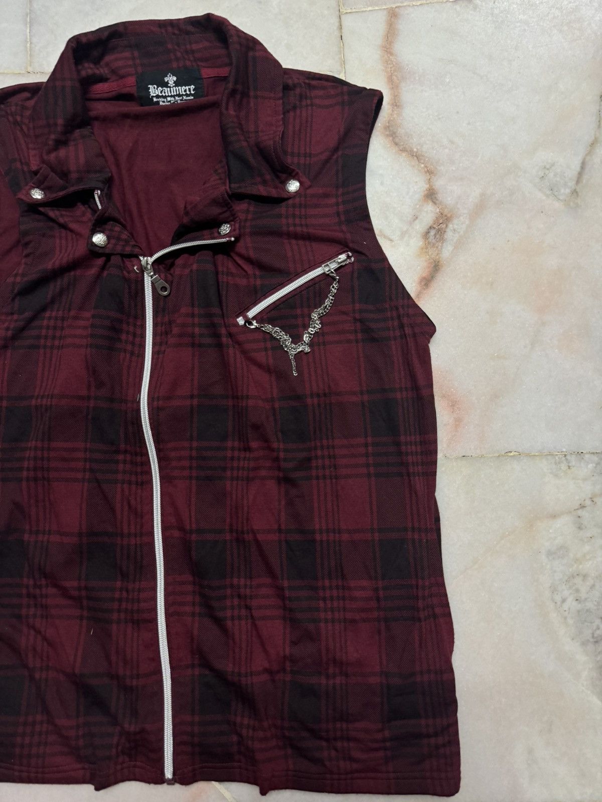 Seditionaries 💥PUNK BEAUMERE CHAIN TANK SLEEVELESS PLAID POEM ZIPPER Size US M / EU 48-50 / 2 - 4 Thumbnail