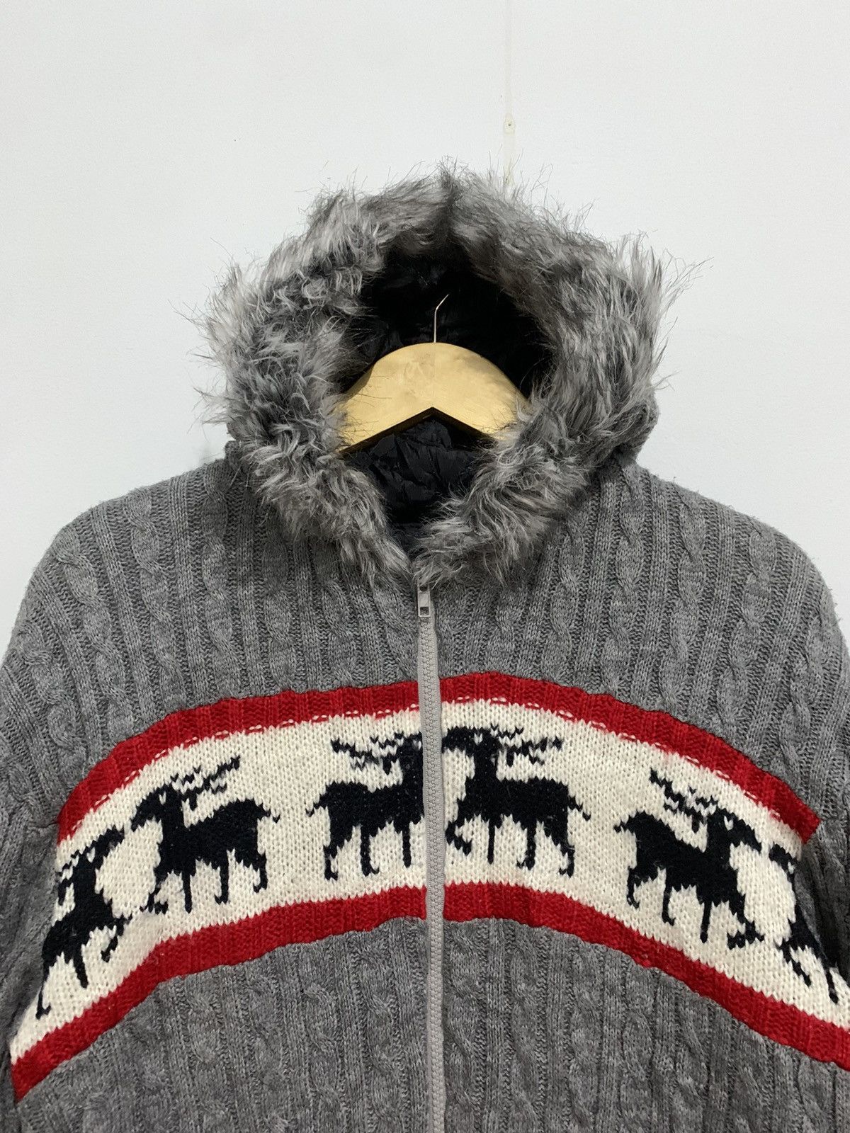 Beauty Beast × If Six Was Nine × Le Grande Bleu (L.G.B.) Fur knit hoodie ifsixwasnine lgb style Size US M / EU 48-50 / 2 - 4 Thumbnail