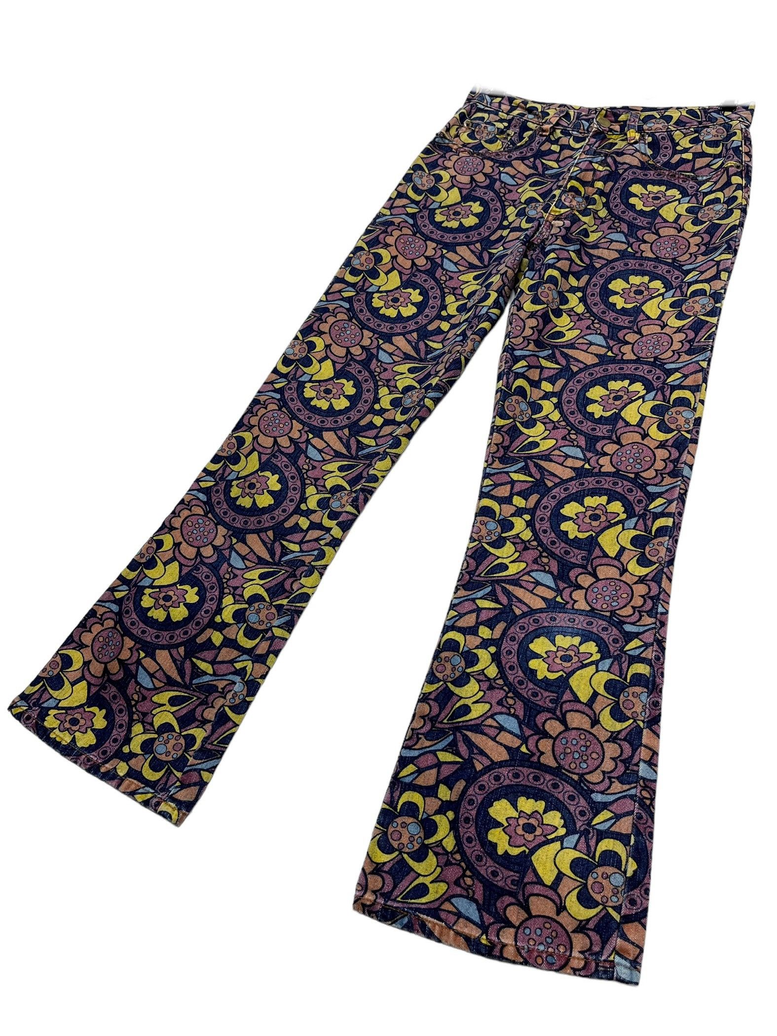 Vintage 90’s! Full Print Flower Murakami's Style Woman's Flared Size 28" / US 6 / IT 42 - 3 Thumbnail