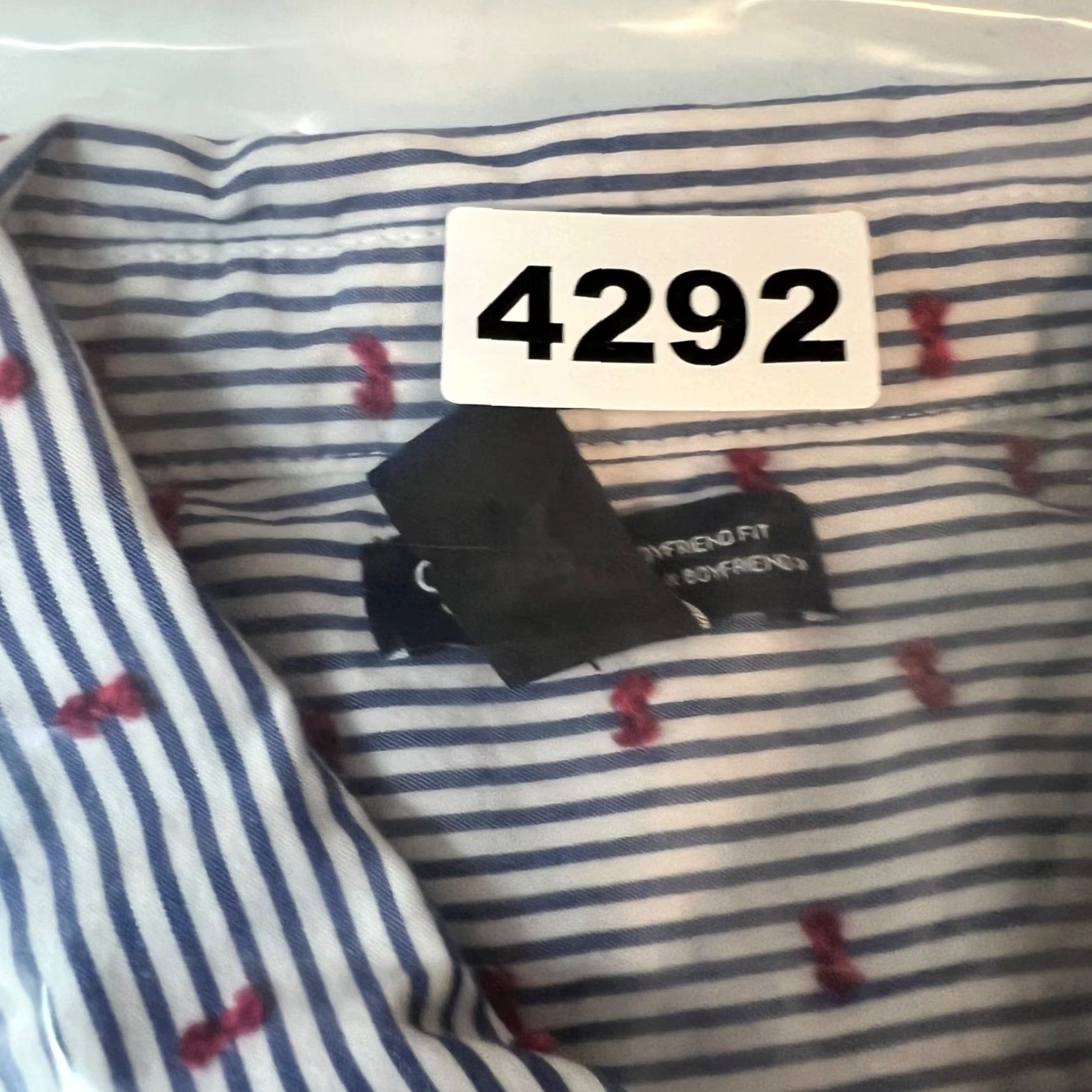 Gap Gap Womens XS Boyfriend Fit Button-Up Shirt Blue & Red Striped Size XS / US 0-2 / IT 36-38 - 8 Thumbnail