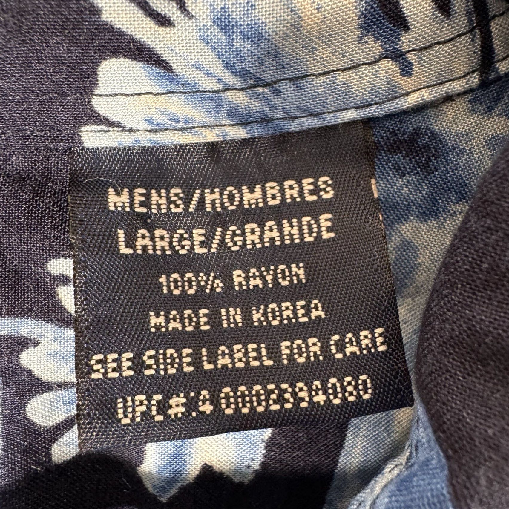 Vintage VINTAGE Hawaiian Shirt Large L Blue Rayon Button-Up 90s Hawaiian Moon Palm Summer Camp Vacation Coastal Surf Men Mens Size US L / EU 52-54 / 3 - 6 Thumbnail